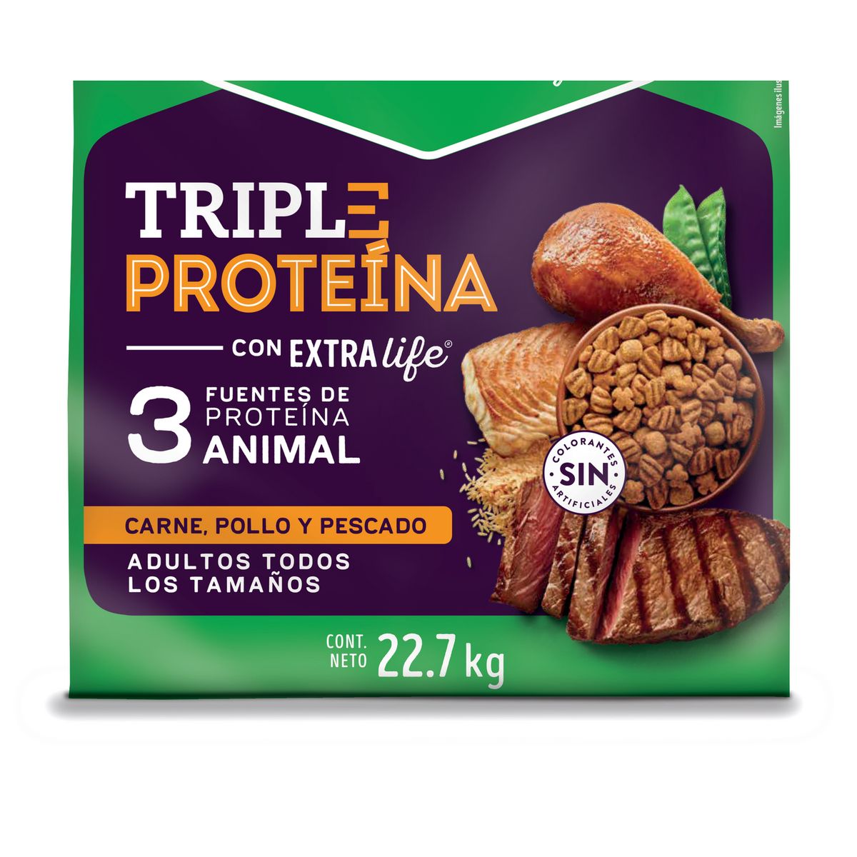 DOG CHOW - Adultos Todos los Tamaños Triple Proteína 22.7kg