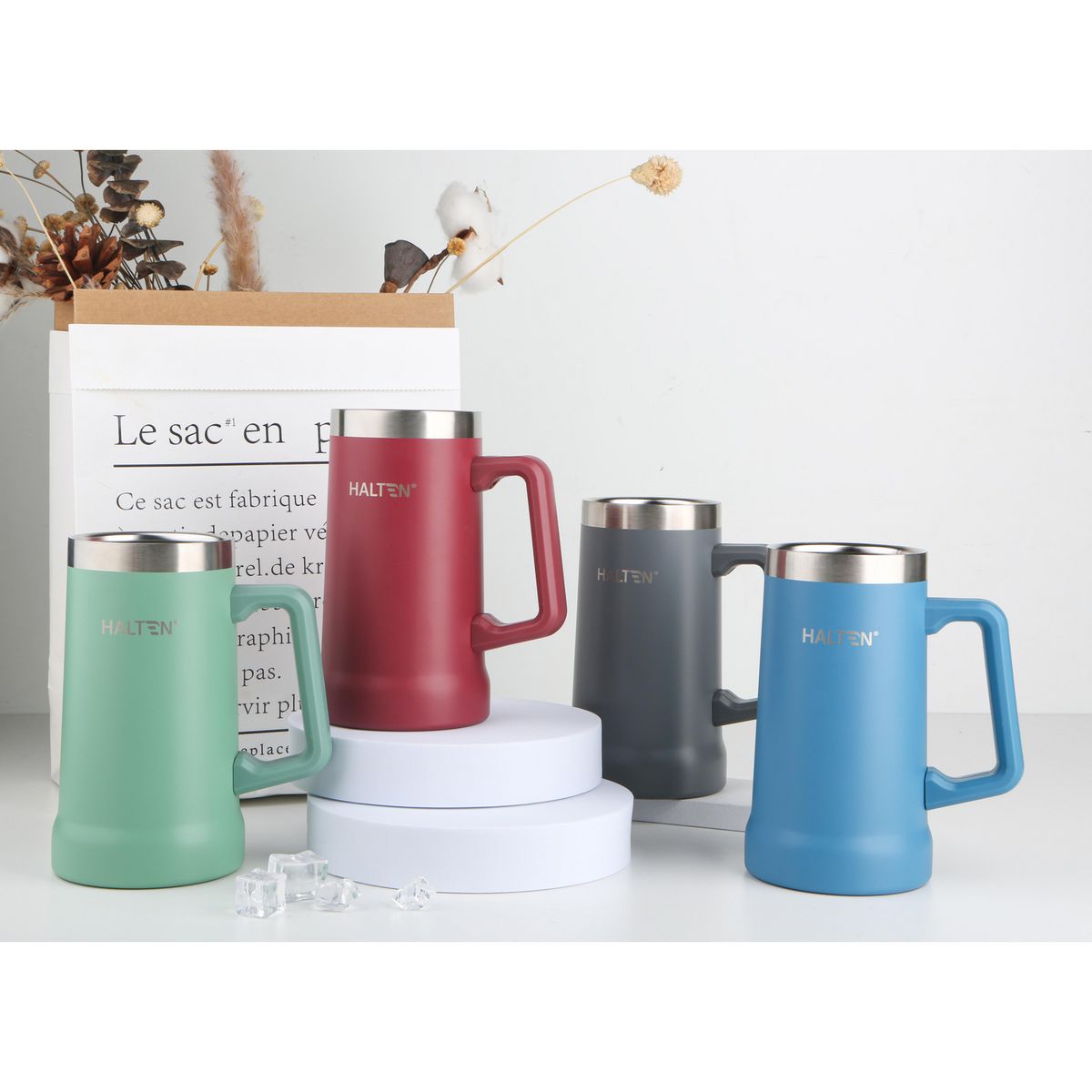  - Mug Cervecero Acero Inoxidable Color Variado 710ml