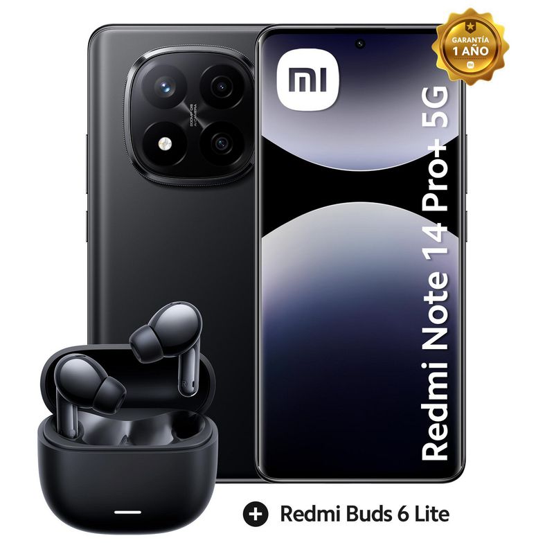 XIAOMI - Redmi Note 14 Pro+ 5G Midnight Black 8GB 256GB + Buds 6 Lite