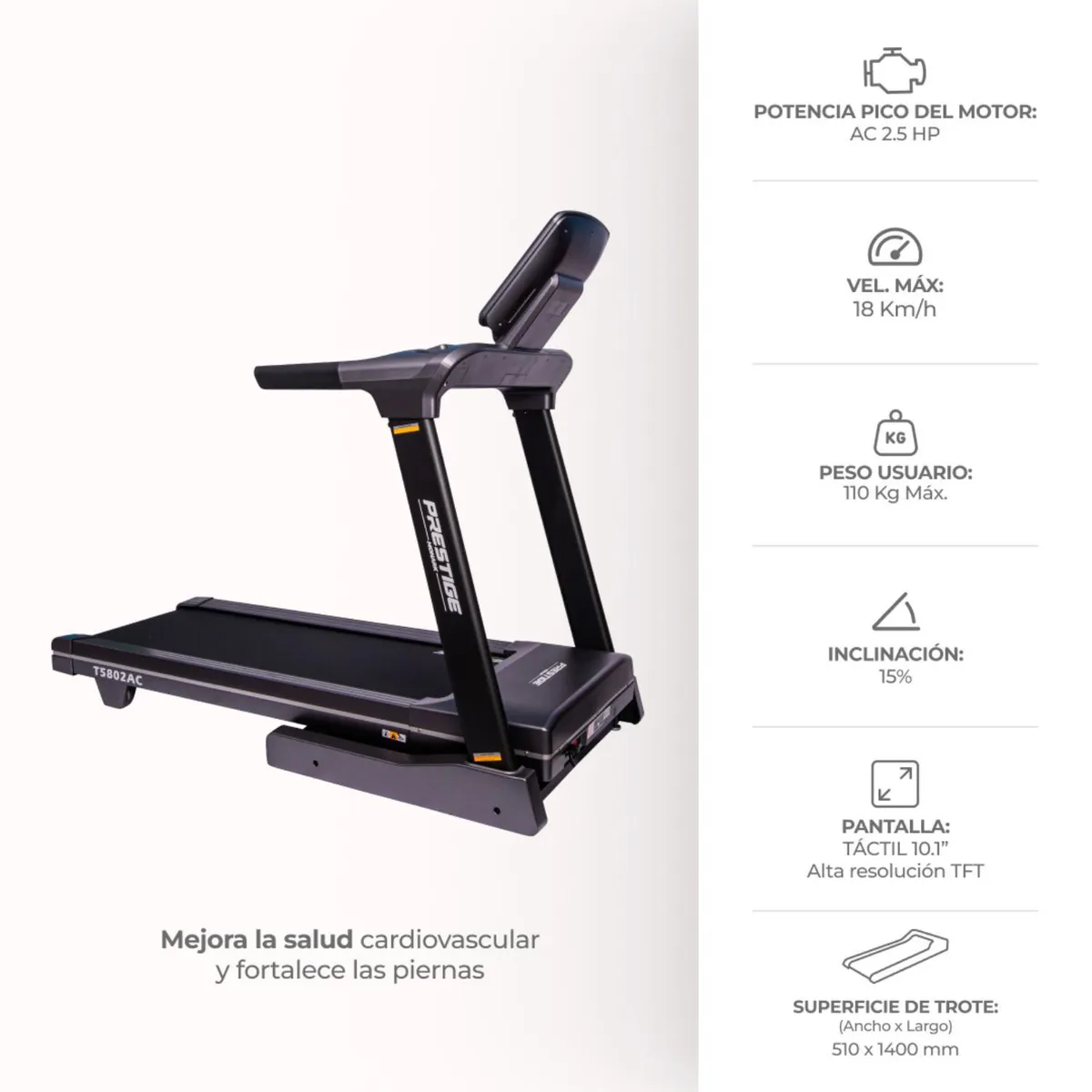 MONARK - Trotadora Eléctrica Prestige T5802AC