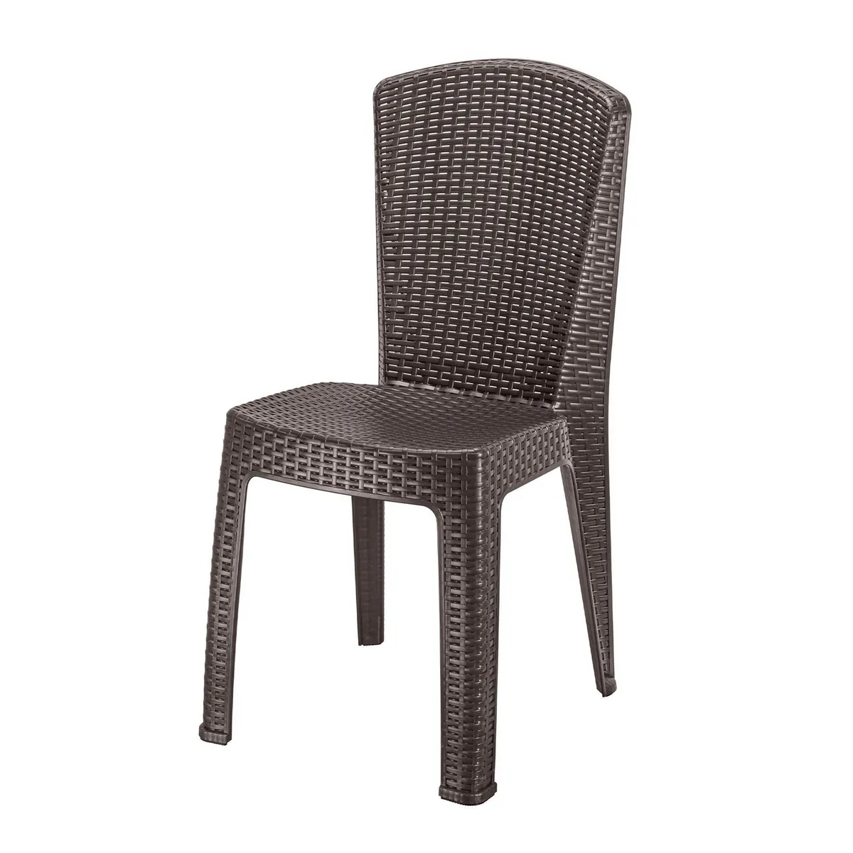 REYPLAST - Silla Plástica Lombok Tipo Ratán Marron