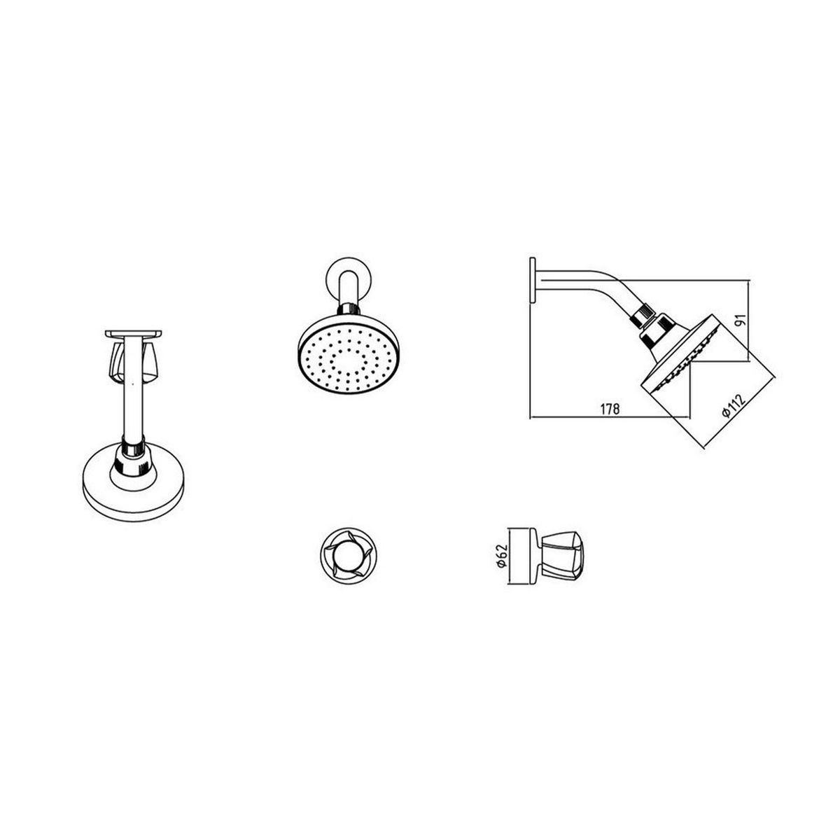 VAINSA - Llave para Ducha Cristal con Salida Española