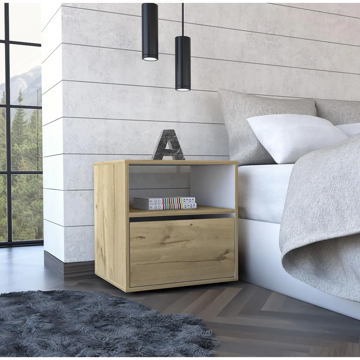 TUHOME - Velador Sleep Duna/Blanco