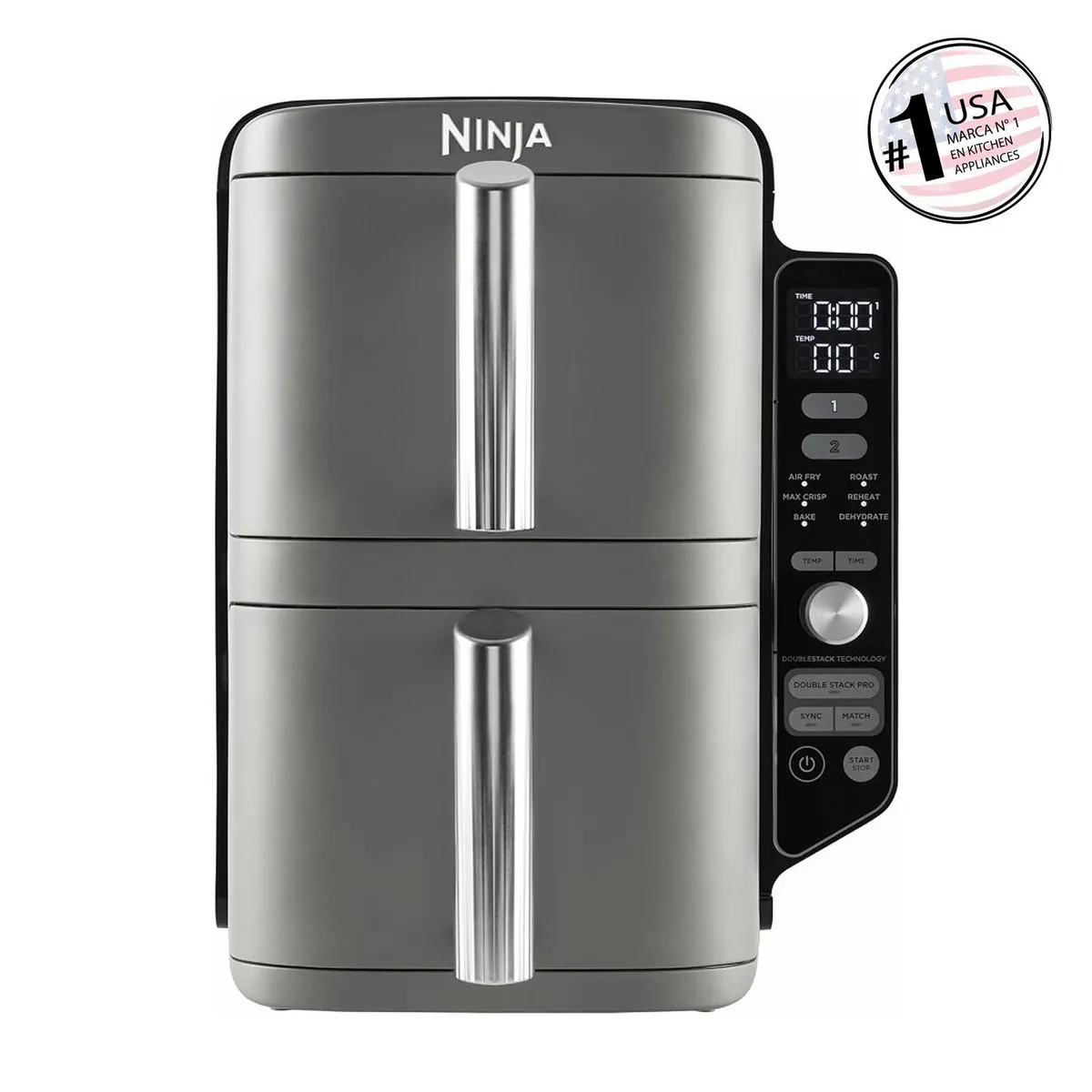 NINJA - Freidora de Aire Vertical Double Stack XL 9.5L Ninja
