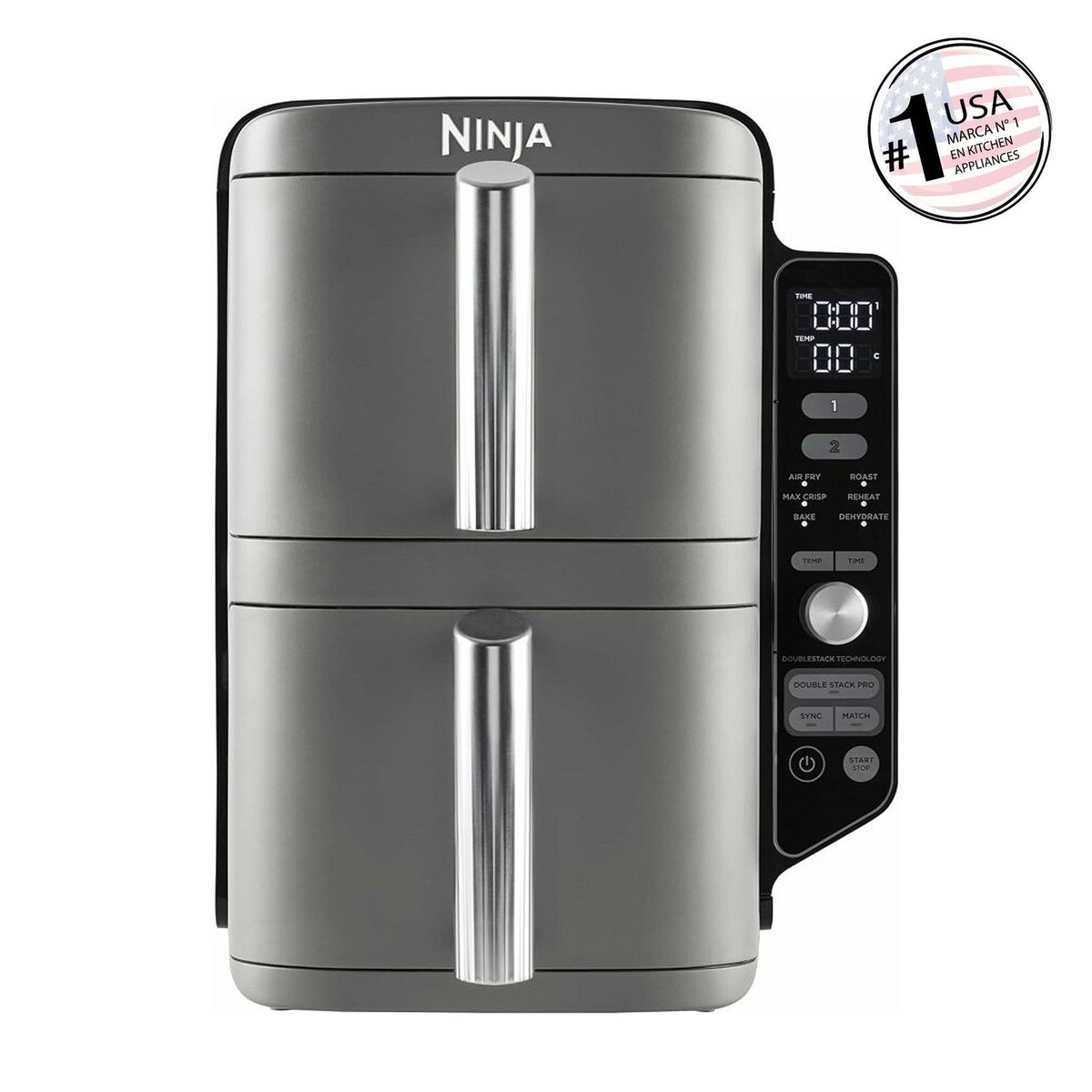 NINJA - Freidora de Aire Vertical Double Stack XL 9.5L Ninja