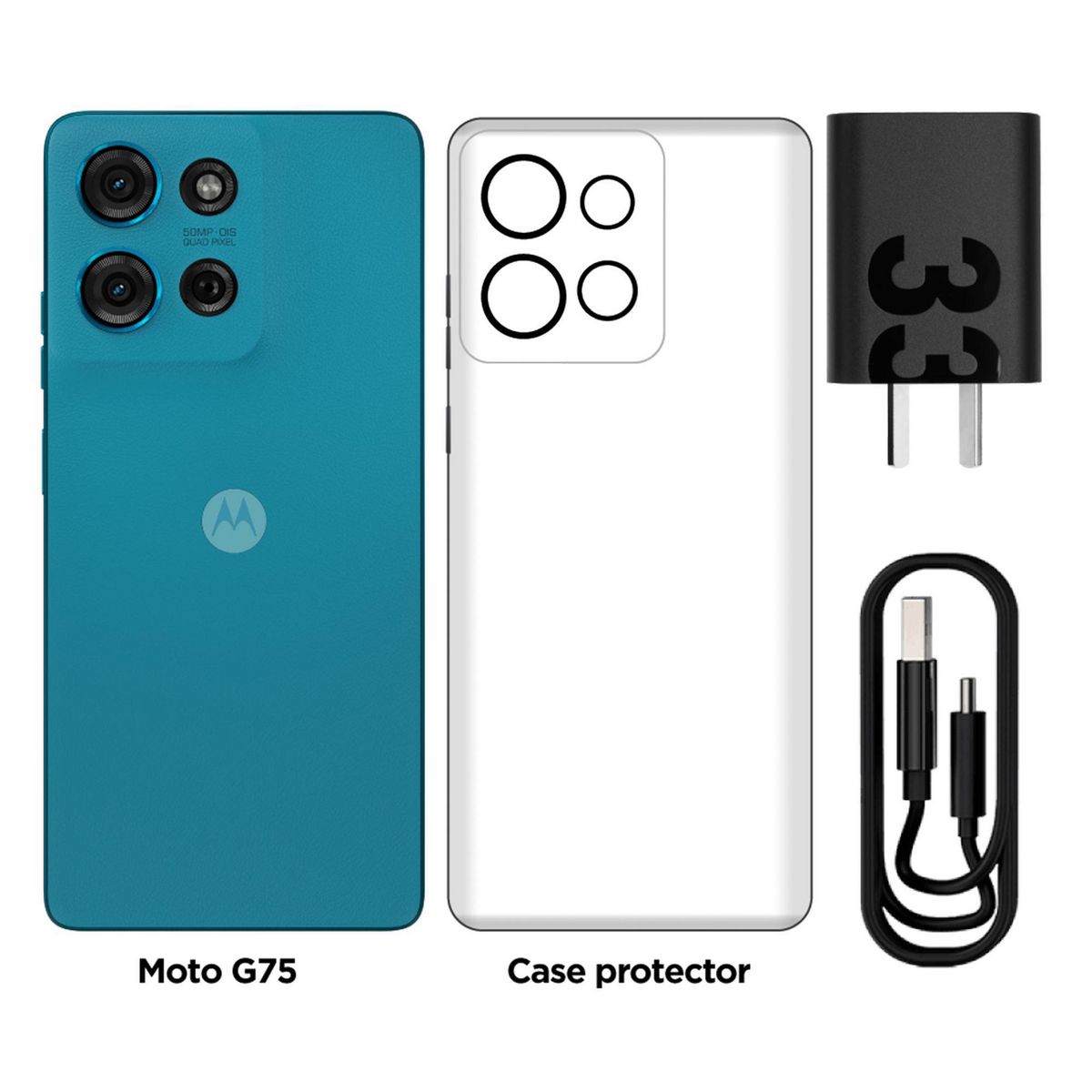 MOTOROLA - Celular Motorola G75 XT2437-2 Rb 8GB 256GB Azul Aqua