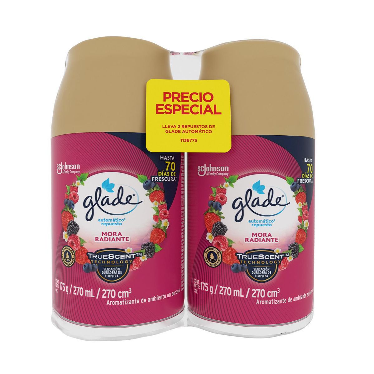 GLADE - Glade Automático Mora Radiante 270ml 2und