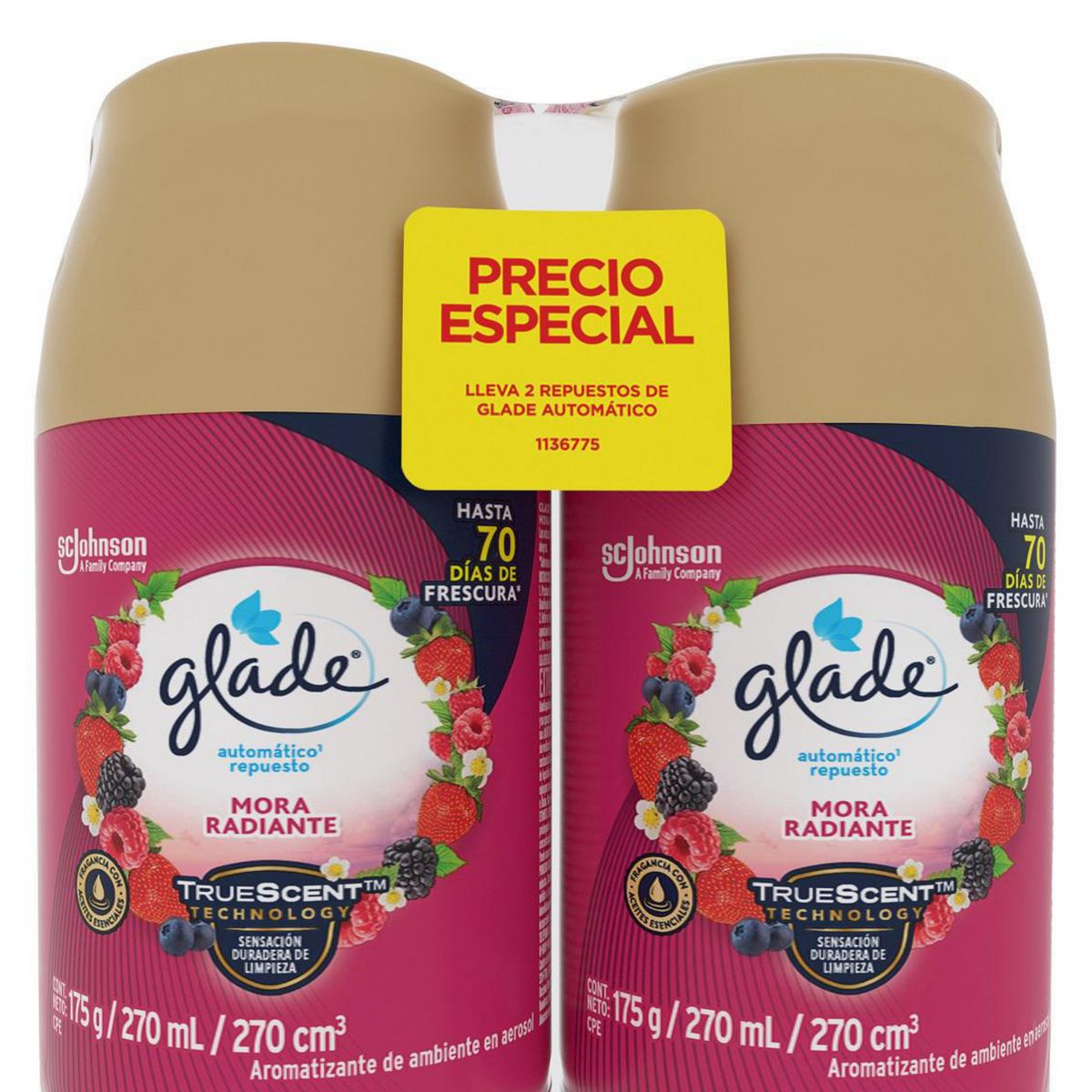 GLADE - Glade Automático Mora Radiante 270ml 2und