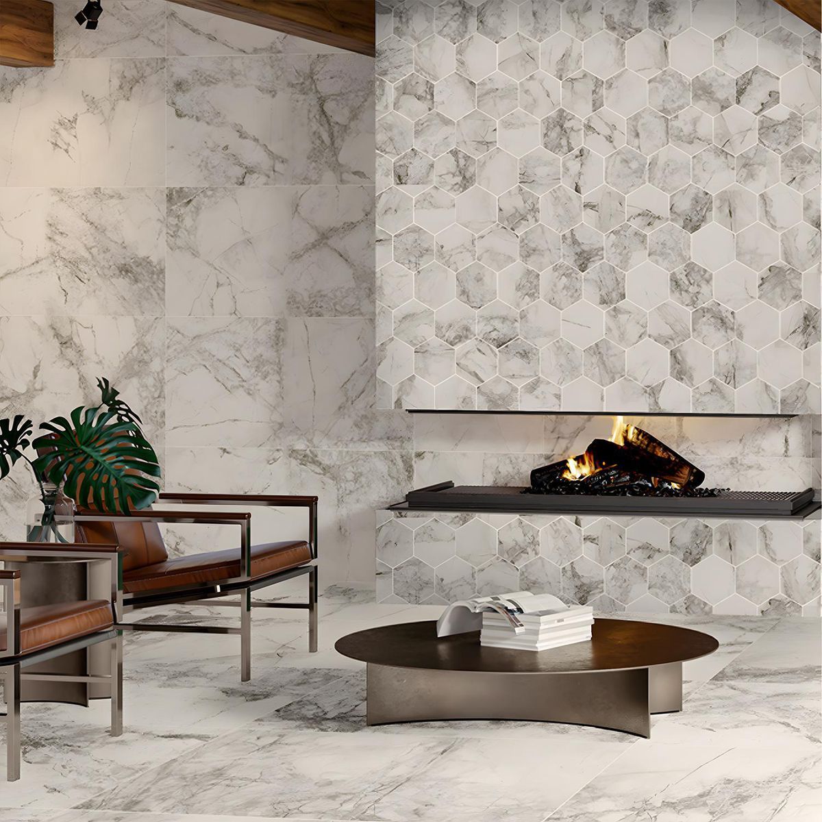 GRAIMAN - Porcelanato Blanco Marmol 60x120cm 2.16m2 Amalfi