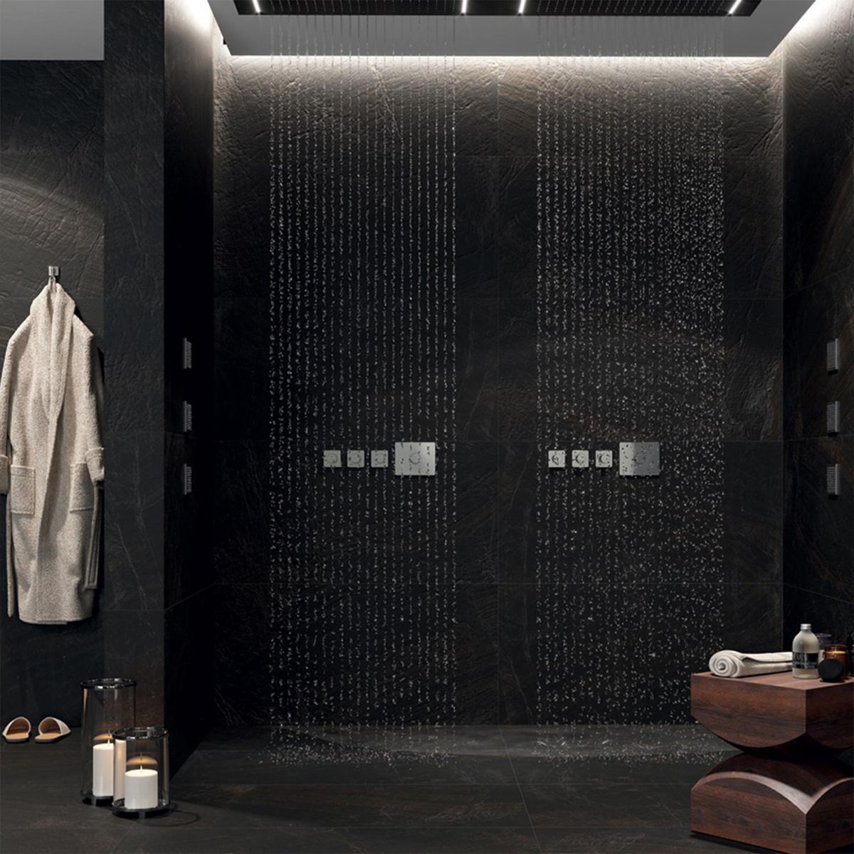 GRAIMAN - Porcelanato Negro Marmol 60x120cm 2.16m2 Blackstone