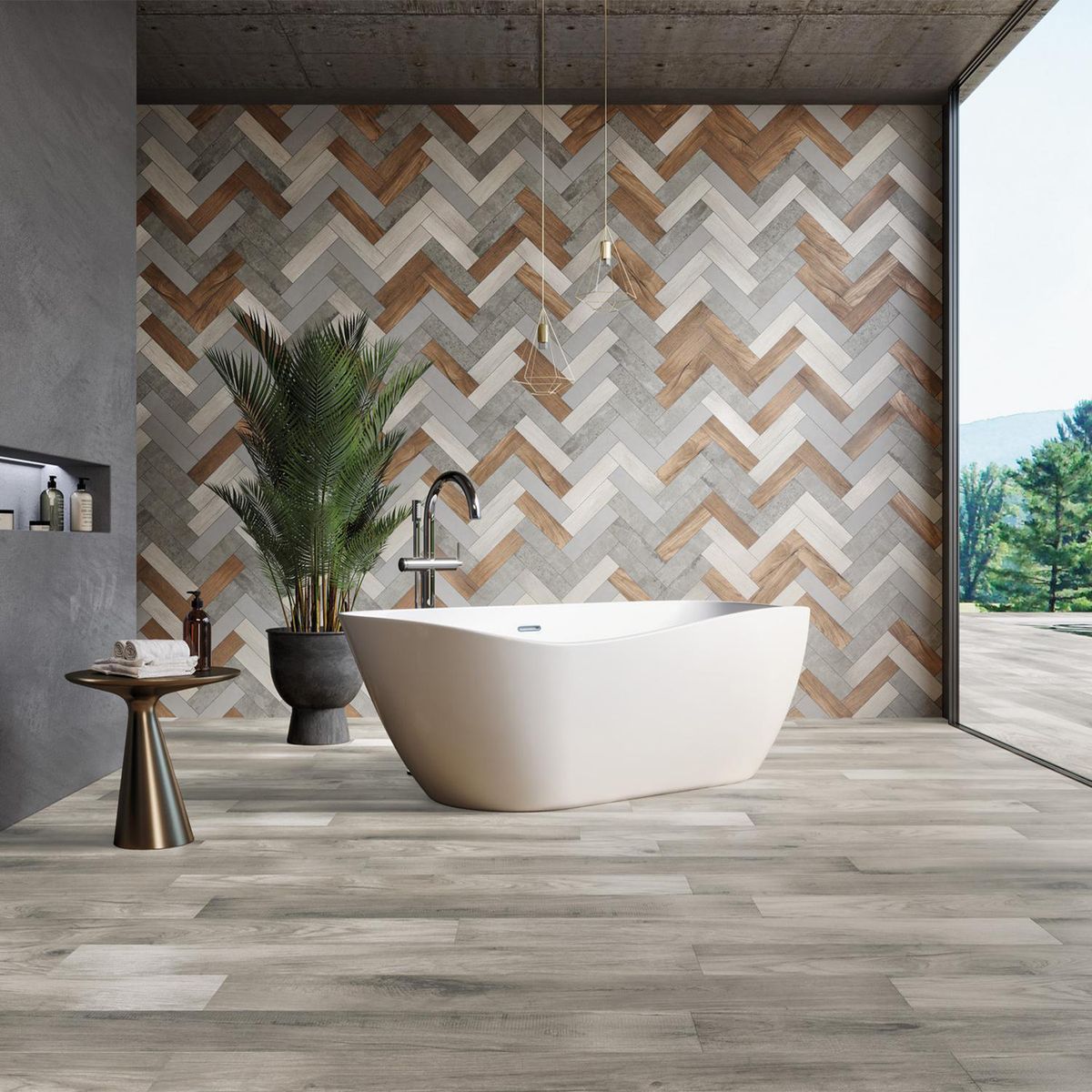 GRAIMAN - Porcelanato Galeno Gun Smoke Mate 19x120cm 1.61m2