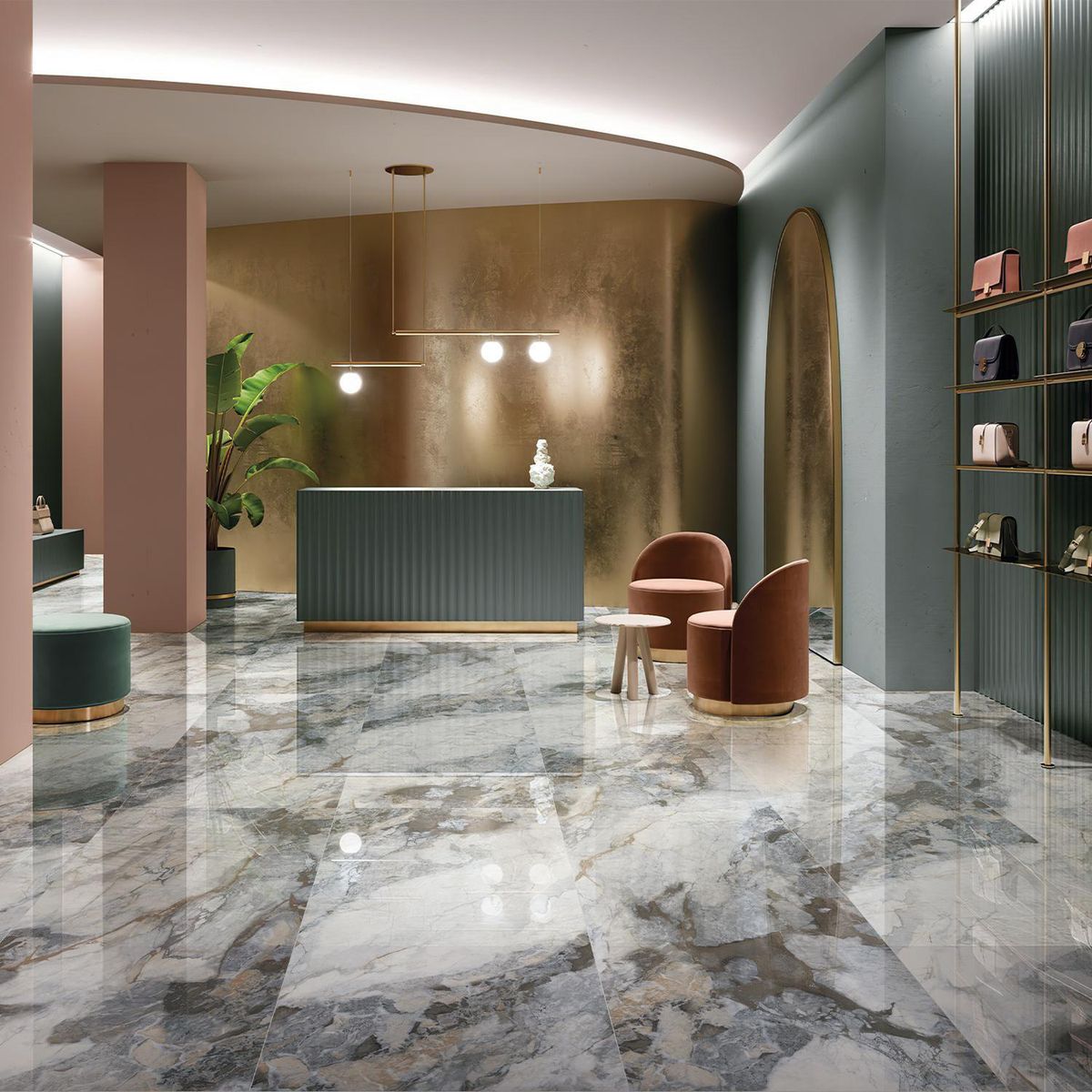  - Porcelanato Enigmatic Gold Pulido 60x120cm 2.16m2