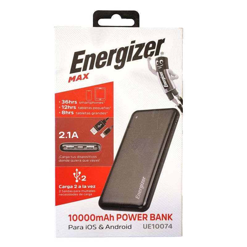 Bateria Externa Portatil Energizer Power Bank 10000mAh 10.5W