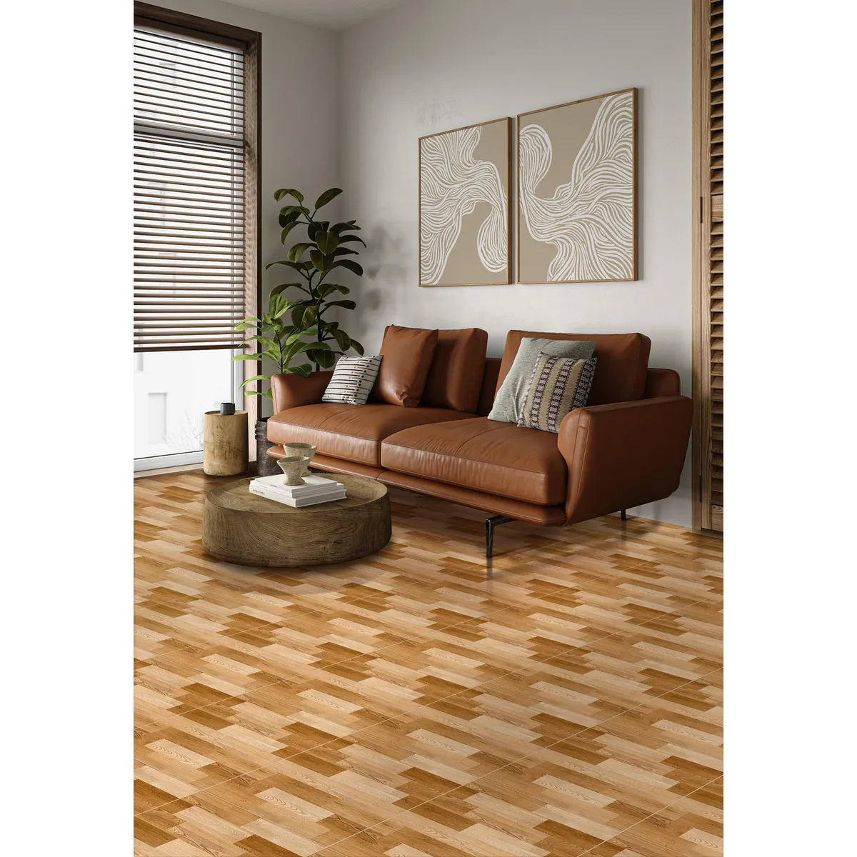 SCOP - Cerámica Marrón Maderado 45X45cm 2.29m2 Satín Parquet Pinus
