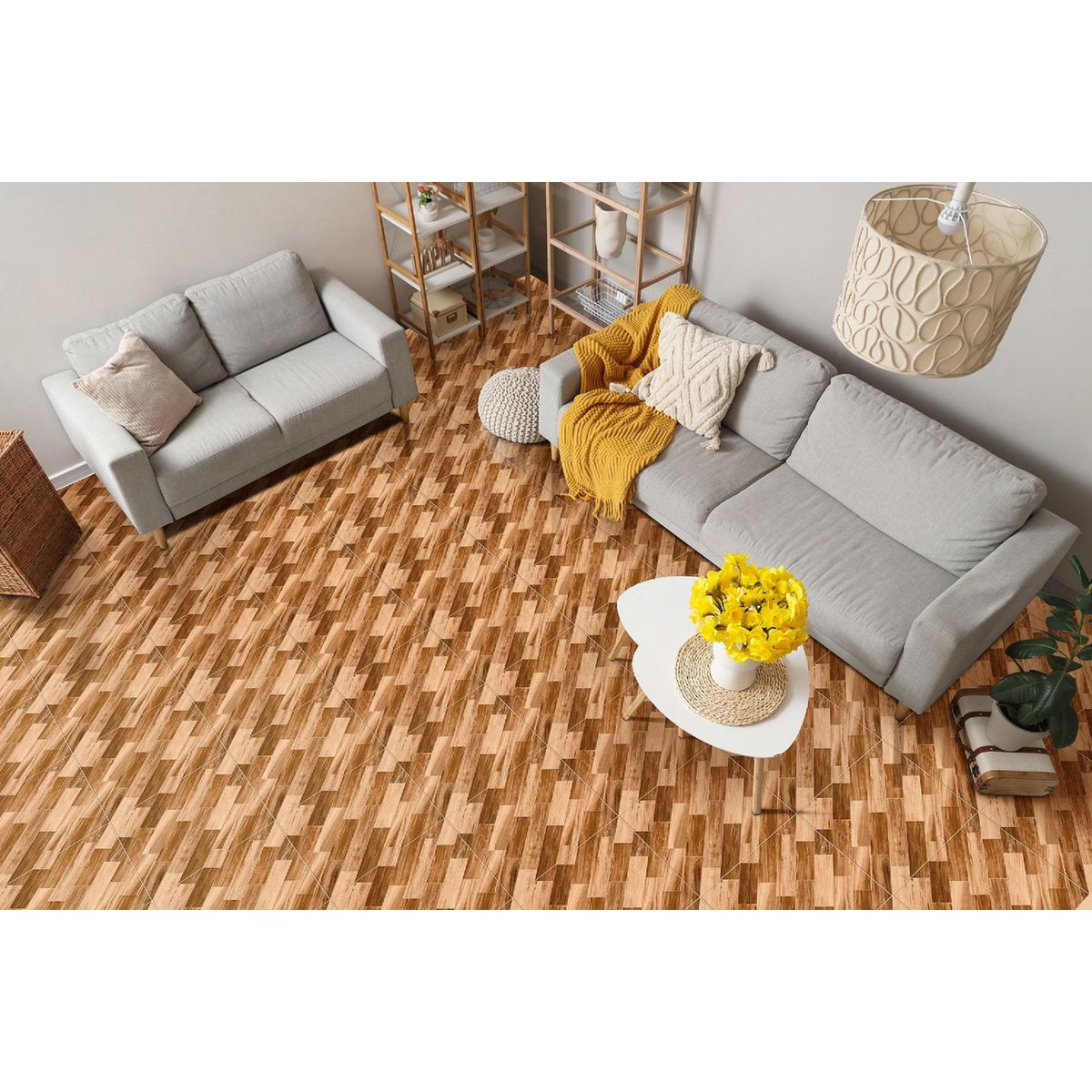 SAN LORENZO - Cerámica Marrón Maderado 45X45cm 2.29m2 Satín Parquet Kuma