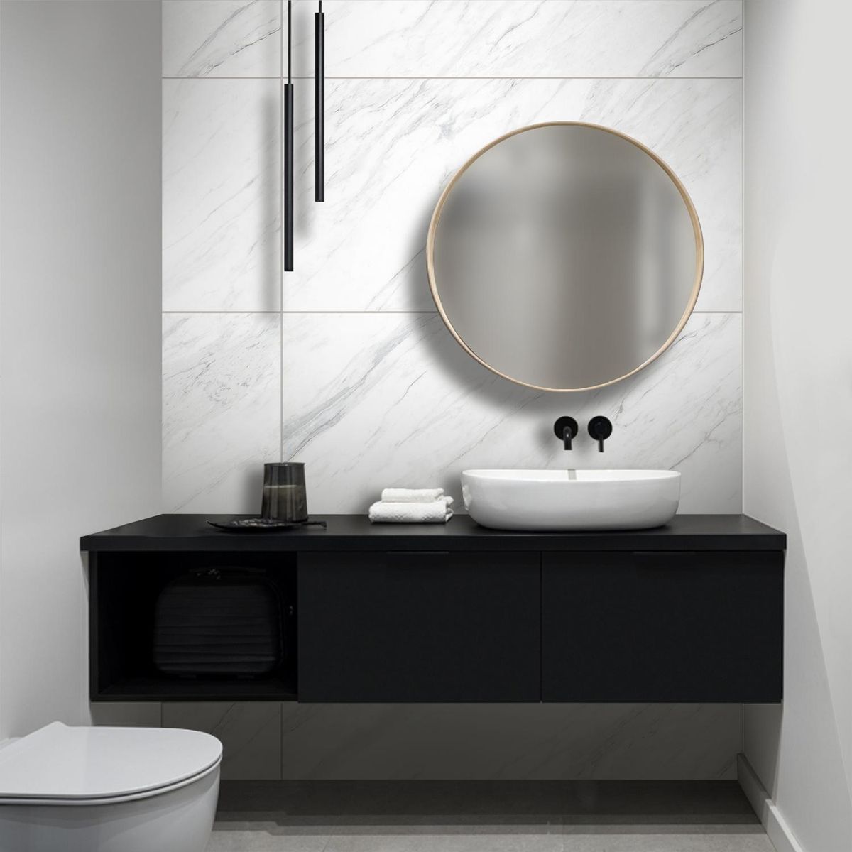  - Porcelanato Marquina Negro Marmolizado 60x120cm