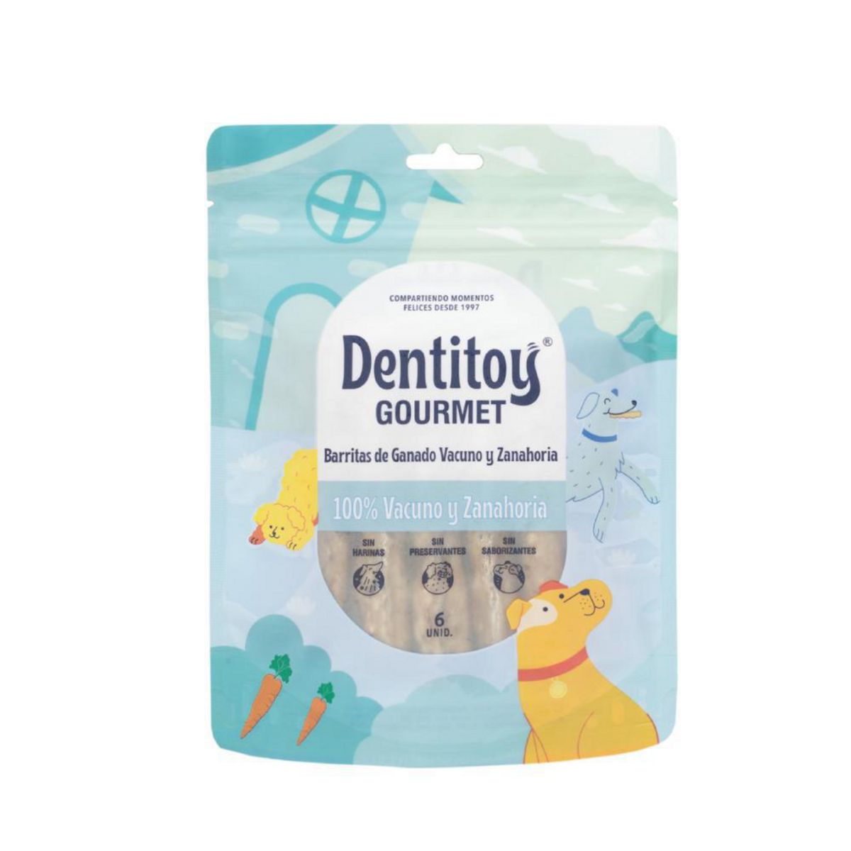 DENTITOY - Barritas Vacuno y Zanahoria 6 Unidades