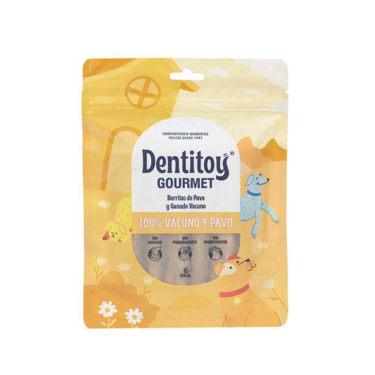 DENTITOY - Barritas De Pavo Y Ganado Vacuno 6 Unid