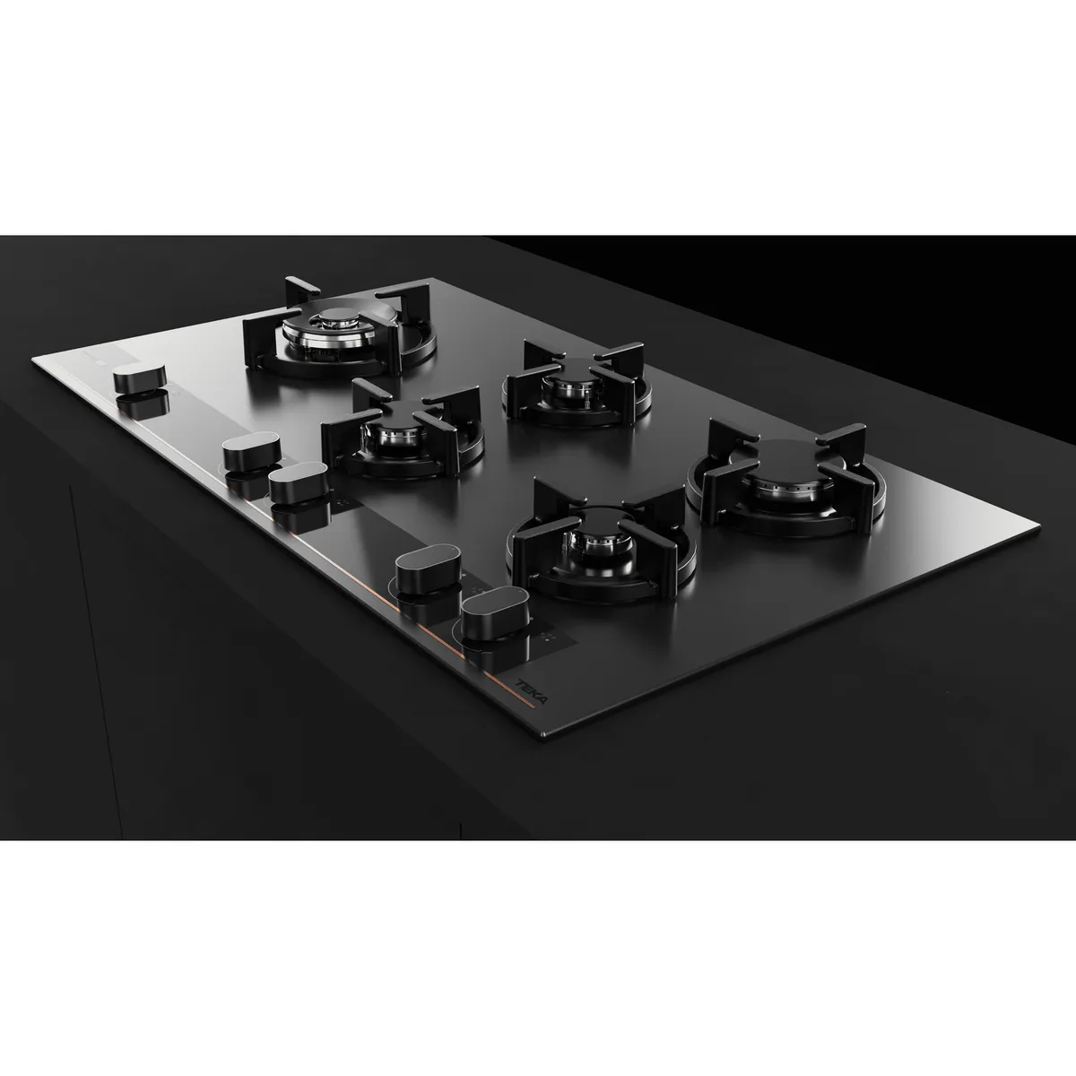 Teka - Encimera Gas GBC 95-G1 Edition 5 Platos Negro Mate