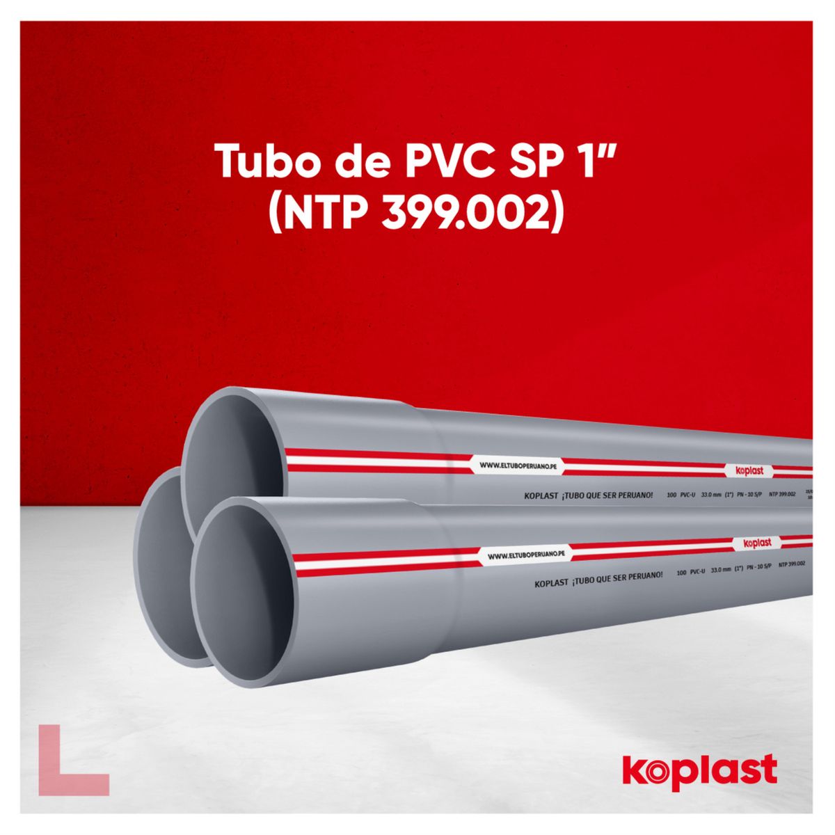 KOPLAST - Tubo Pvc-U 1" C-10 Sp Presion Ht