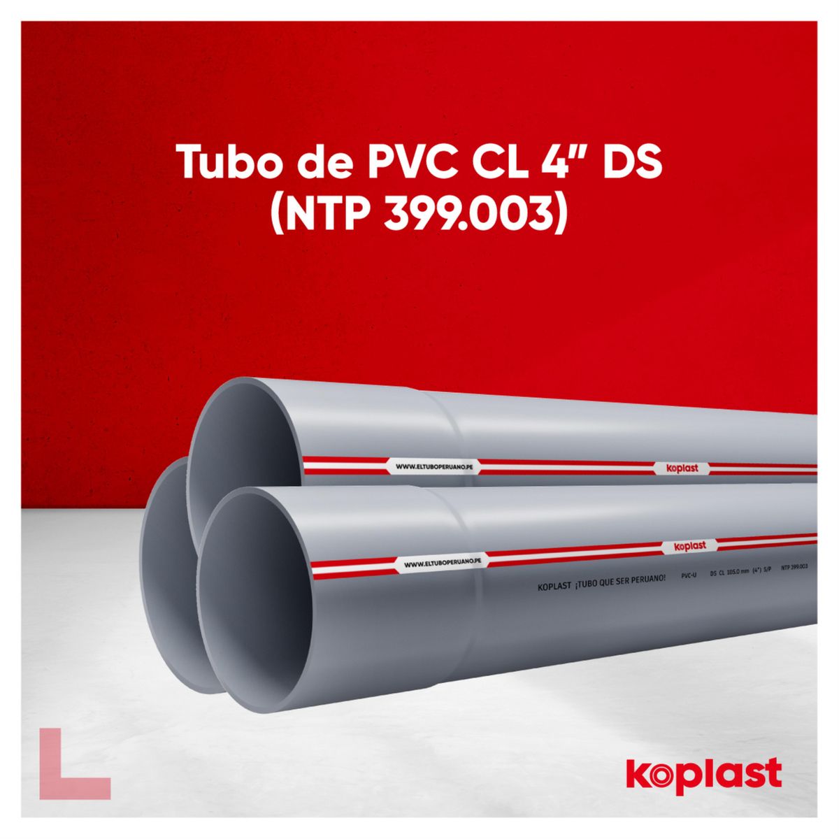 KOPLAST - Tubo Pvc-U 4" Cl Desague" Ht