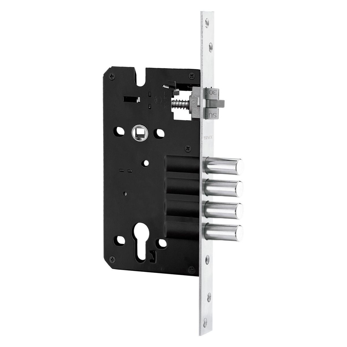 TRAVEX - Cuerpo cerradura de embutir CC3GAI 3 Golpes Acero Inoxidable TRVX.