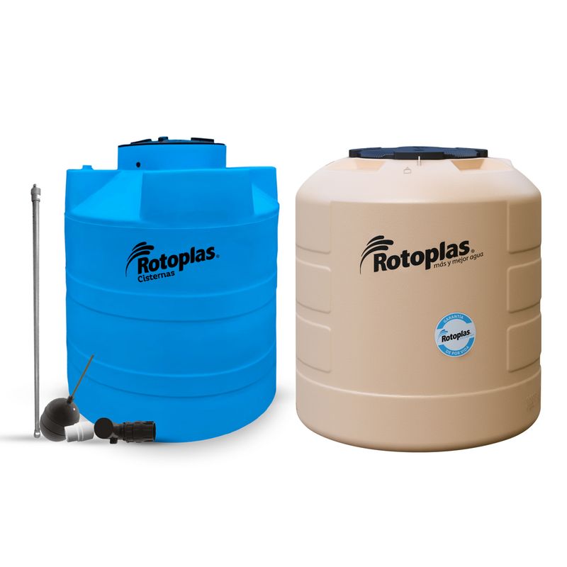ROTOPLAS - Tanque Plus + 1100L Gdpv Rotoplas + Cisterna de Agua Rotoplas 1200L + Accesorios