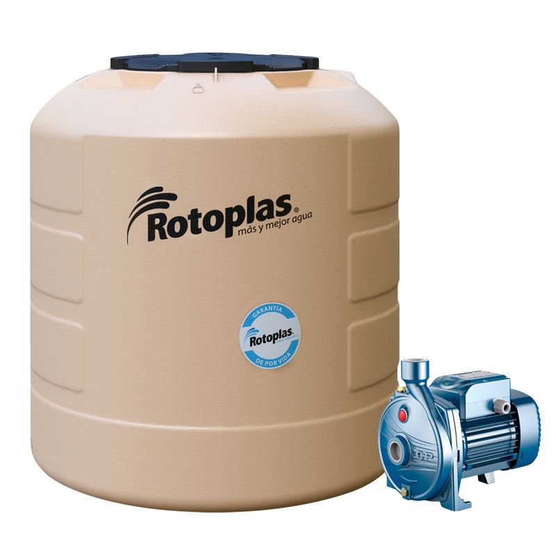  - Tanque Plus + 1100L Gdpv Rotoplas + Electrobomba Centrifuga Pedrollo CPM620 1 HP 100 L/min