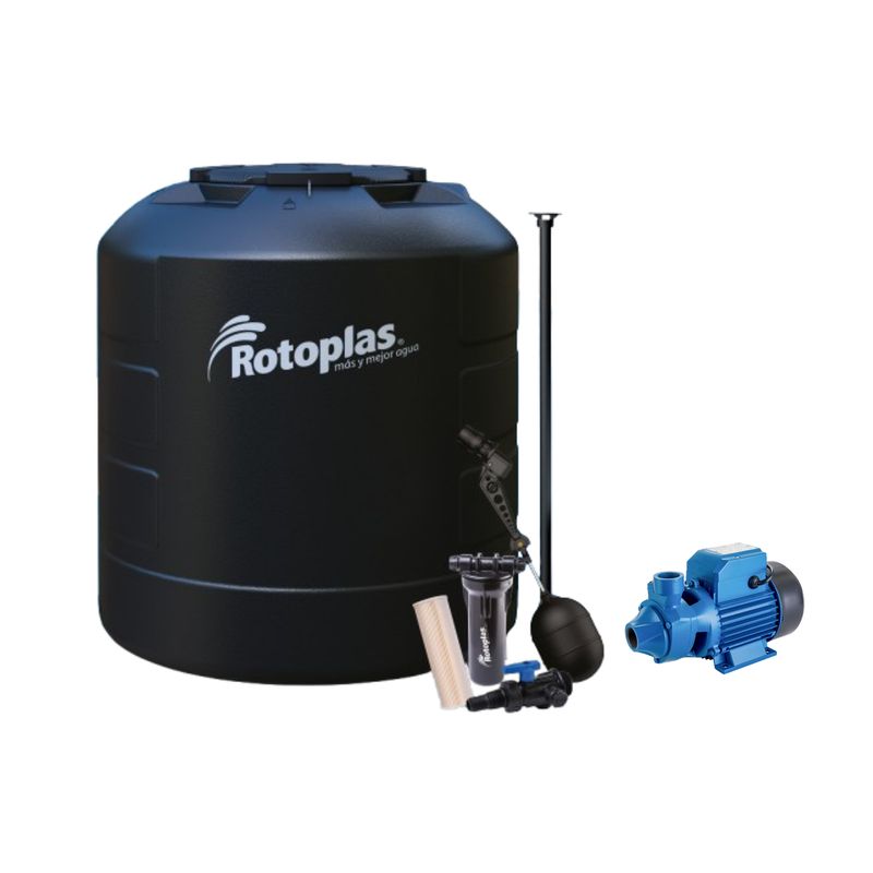  - Tanque Plus Tapa Segura 1100L Sma + Kit de Accesorios + Bomba Periférica 1HP 50l/min