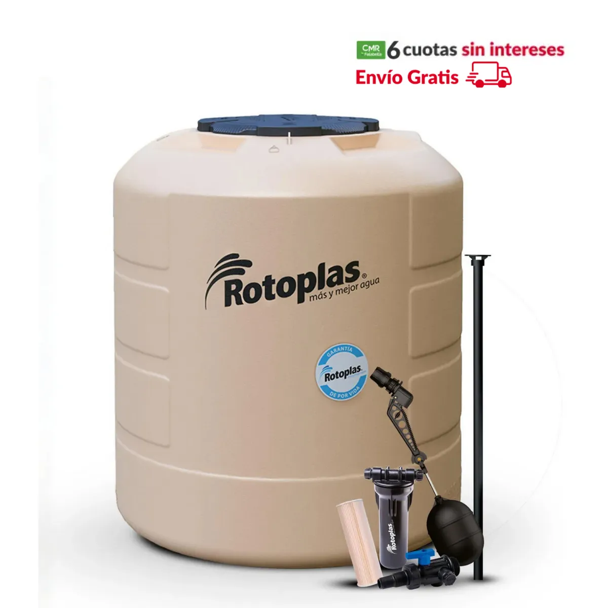 Tanque Plus 1500L Arena Rotoplas + Accesorios, marca ROTOPLAS - Foto Principal