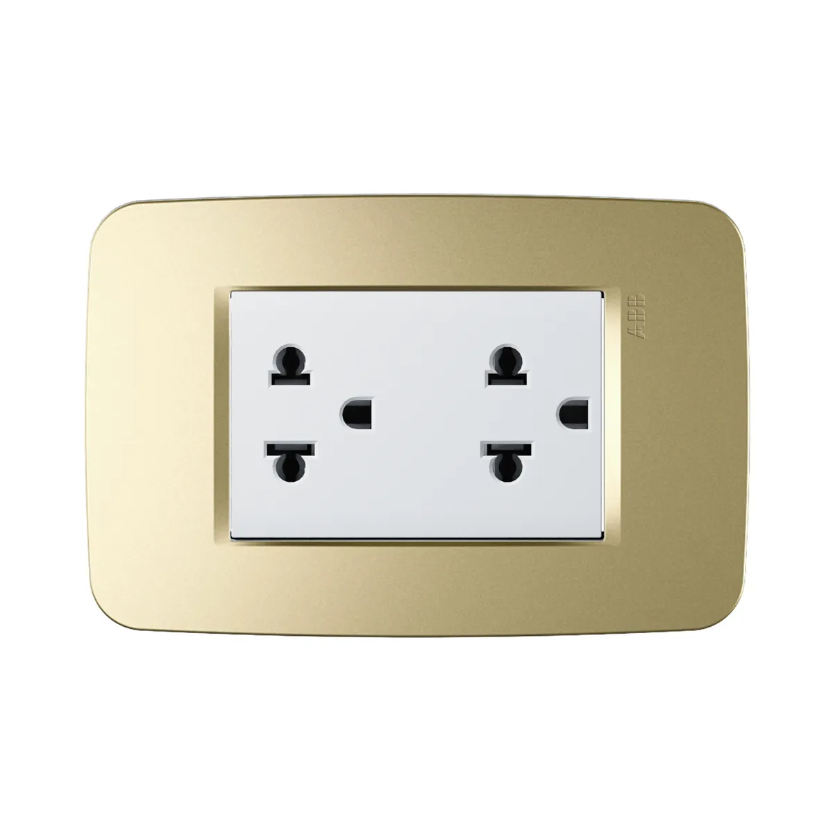 ABB - Tomacorriente Duplex 3M Euroamericano C/Tierra Champagne Origen Abb