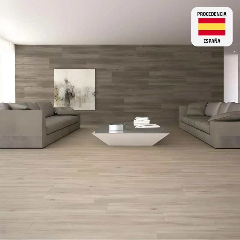 BALDOCER - Porcelanato Marrón 20x120cm 1.20m2 Maderado Mate Maryland Nogal