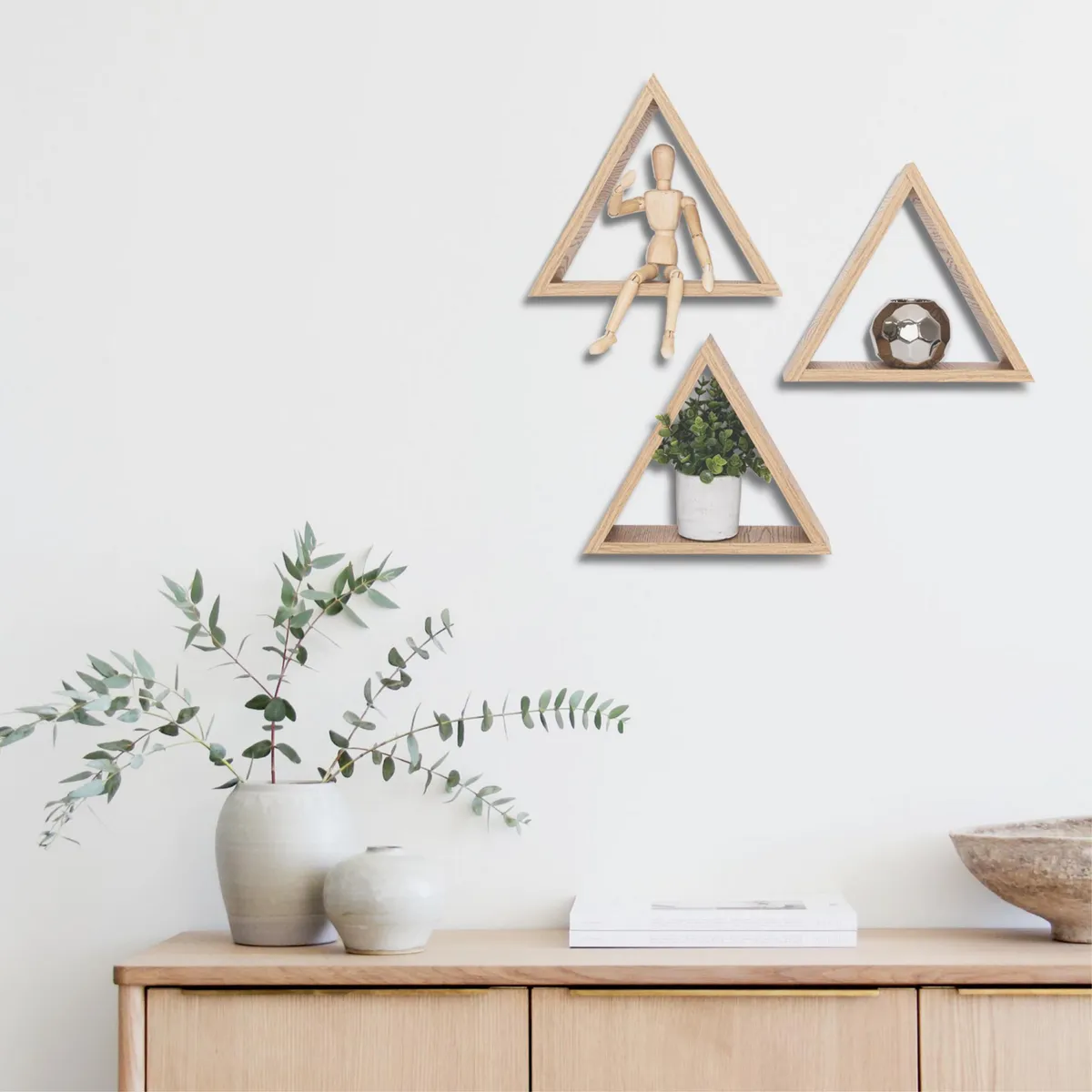 TUHOME - Set 3 Repisas Angular Rovere