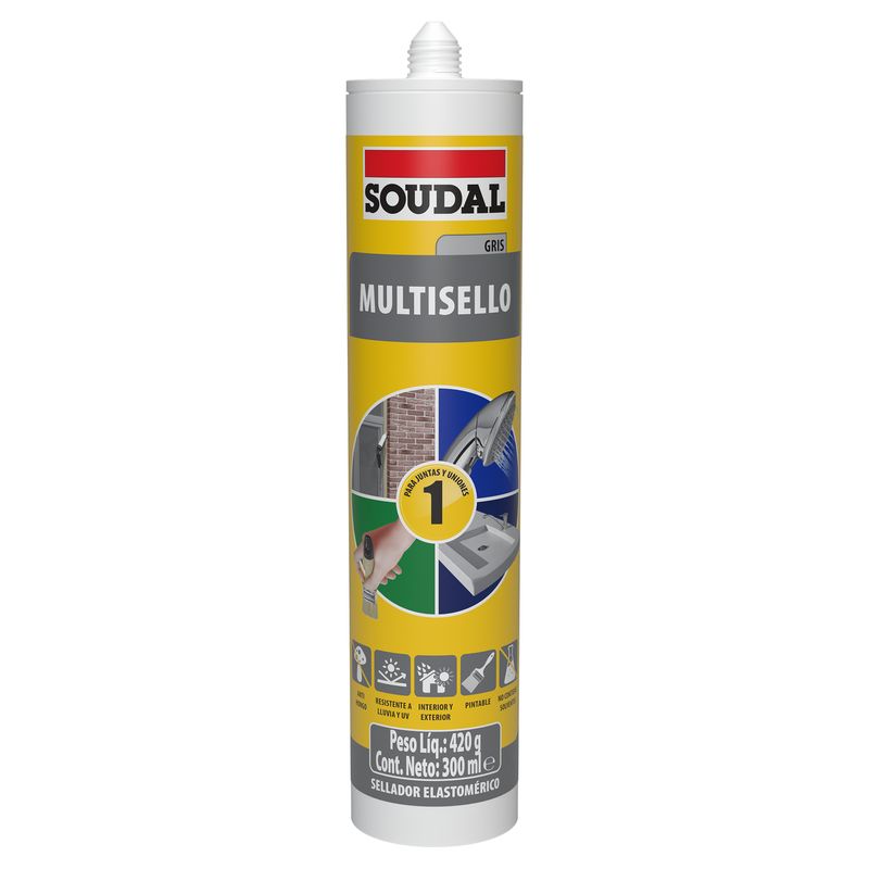 SOUDAL - Multiuso Sellador Universal Gris x 300 ml