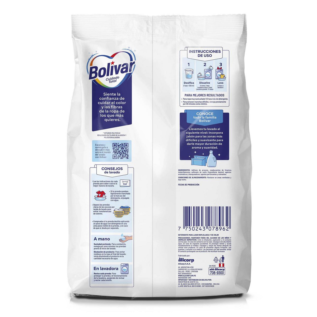 BOLIVAR - Detergente Bolívar Cuidado Total 4Kg