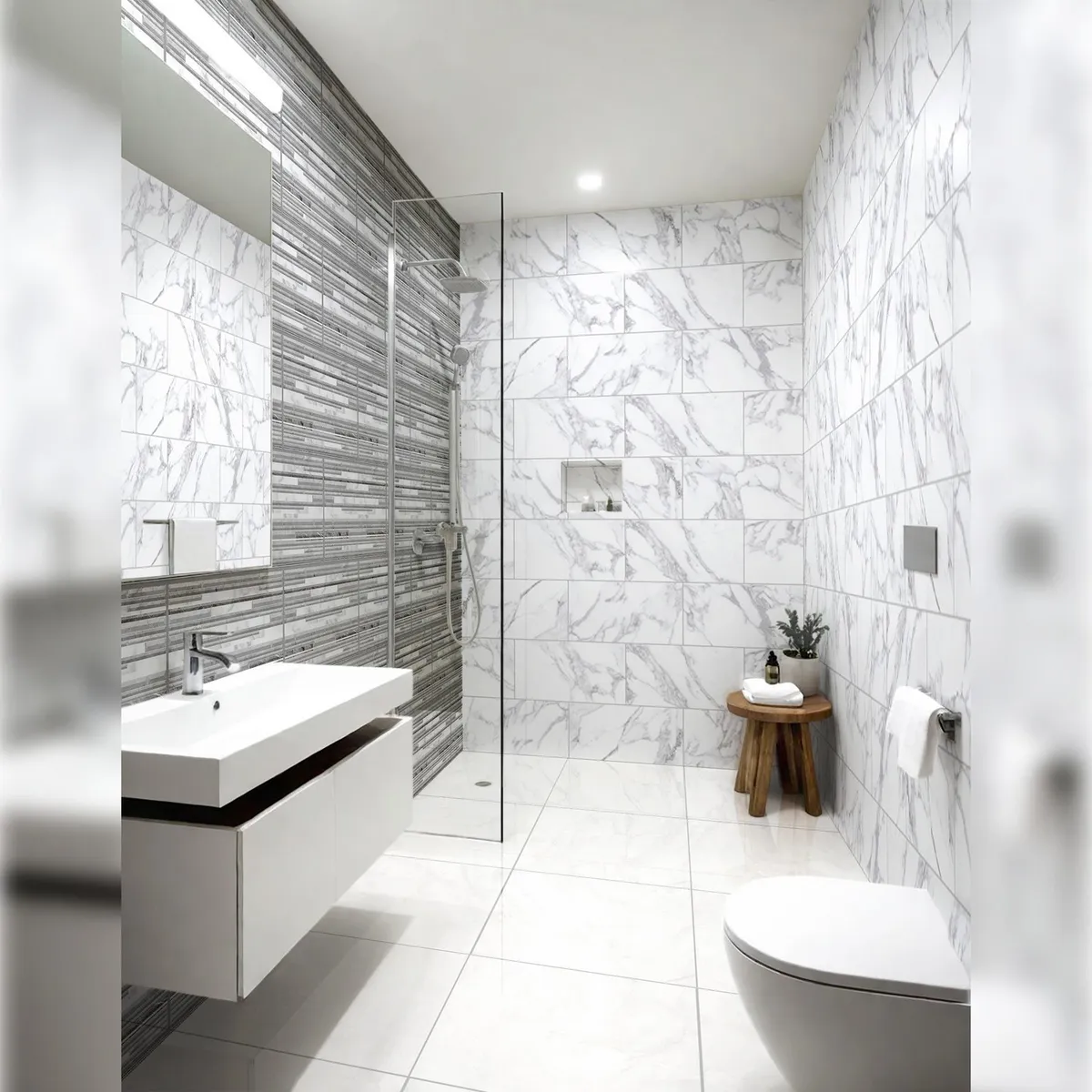 GALA - Cerámica Marmolizado Bianco Apuano 30x60cm 1.44m2