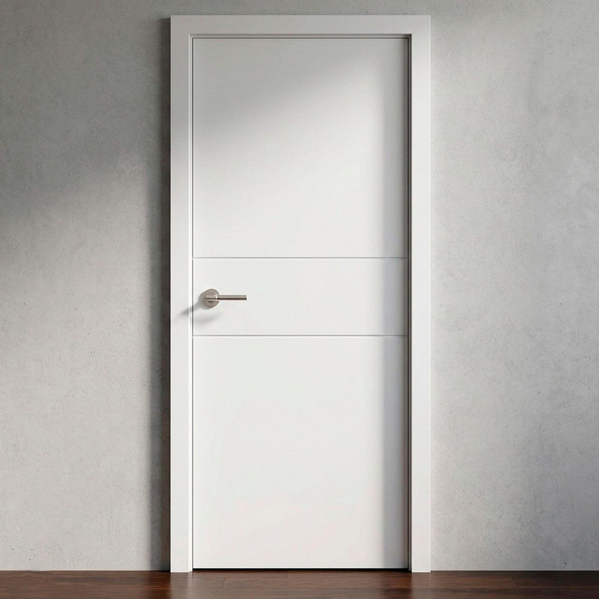 PAMA - Combo Puerta Interior Contraplacada HDF Ruteada Santorini Blanca (Marco + Bisagras + Perforación)