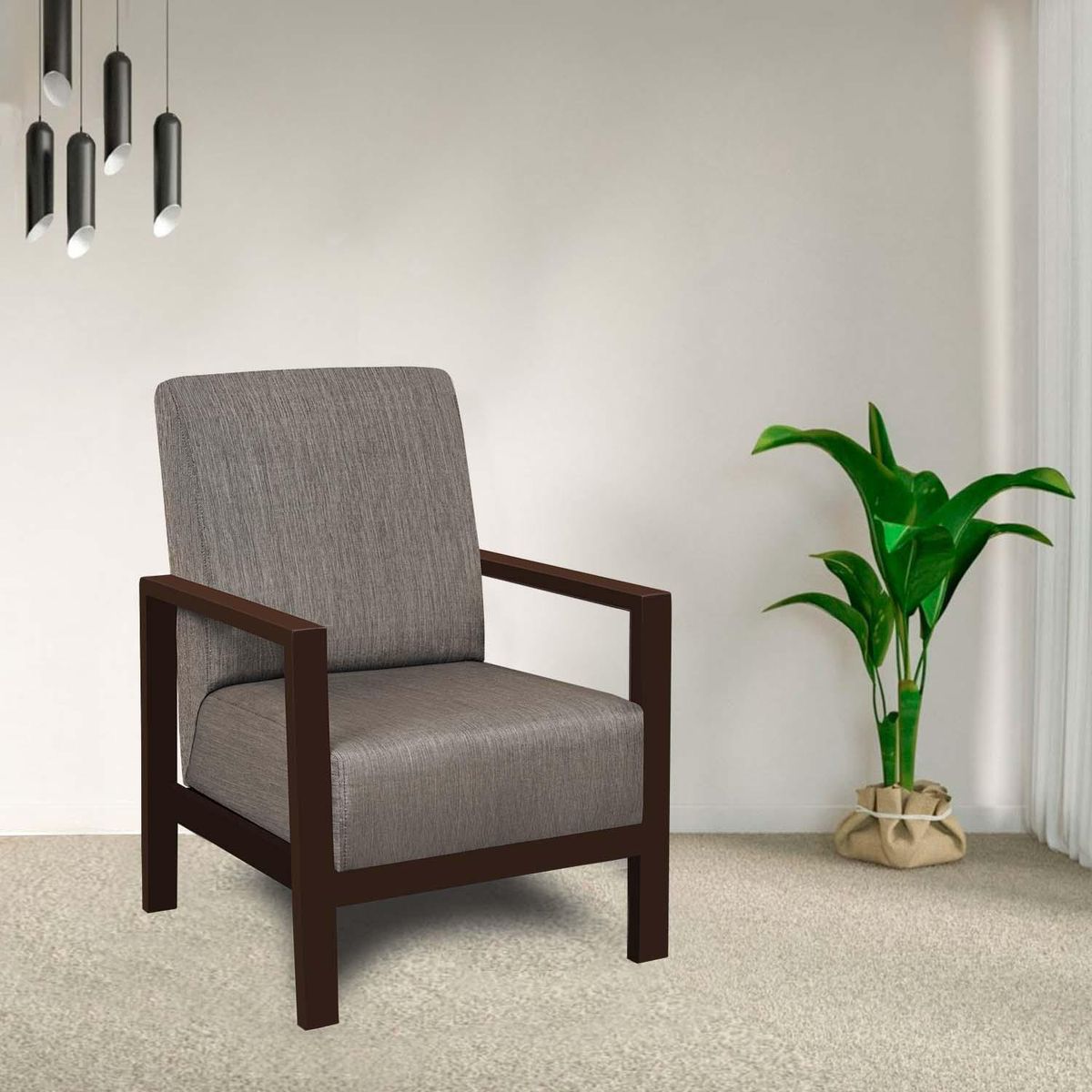 FORLI - Silla Poltrona Cuadrada Marrón