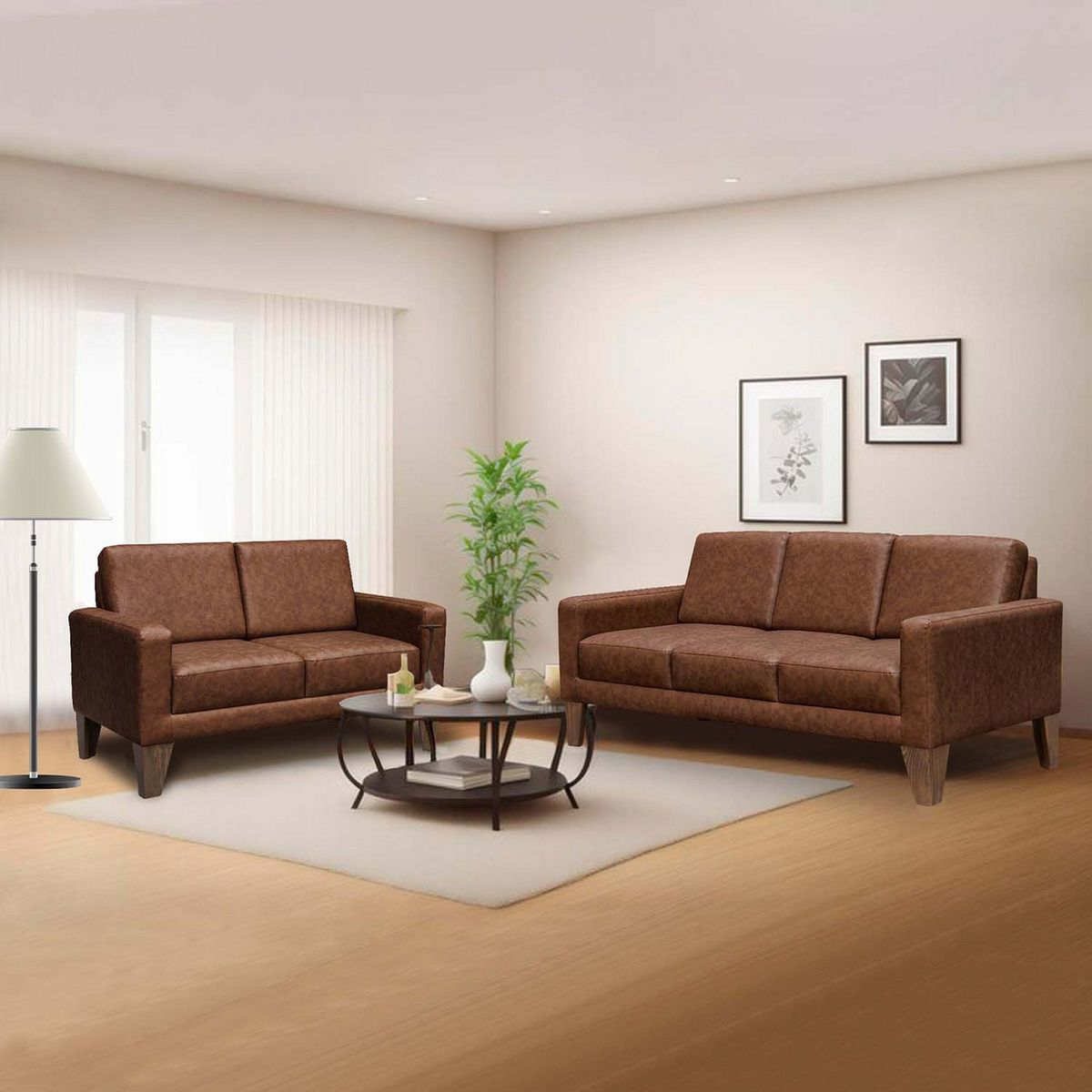 FORLI - Juego de Sala Lineal Sofia Tabaco 3-2