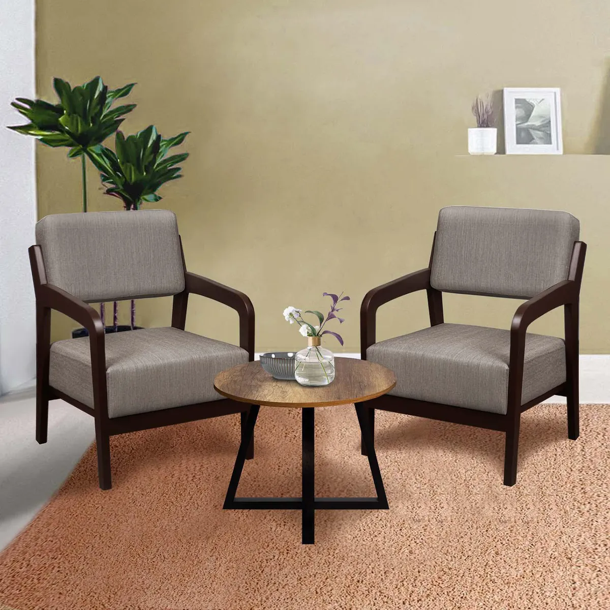 FORLI - Set 02 Butacas + 01 Mesa de Centro Circular