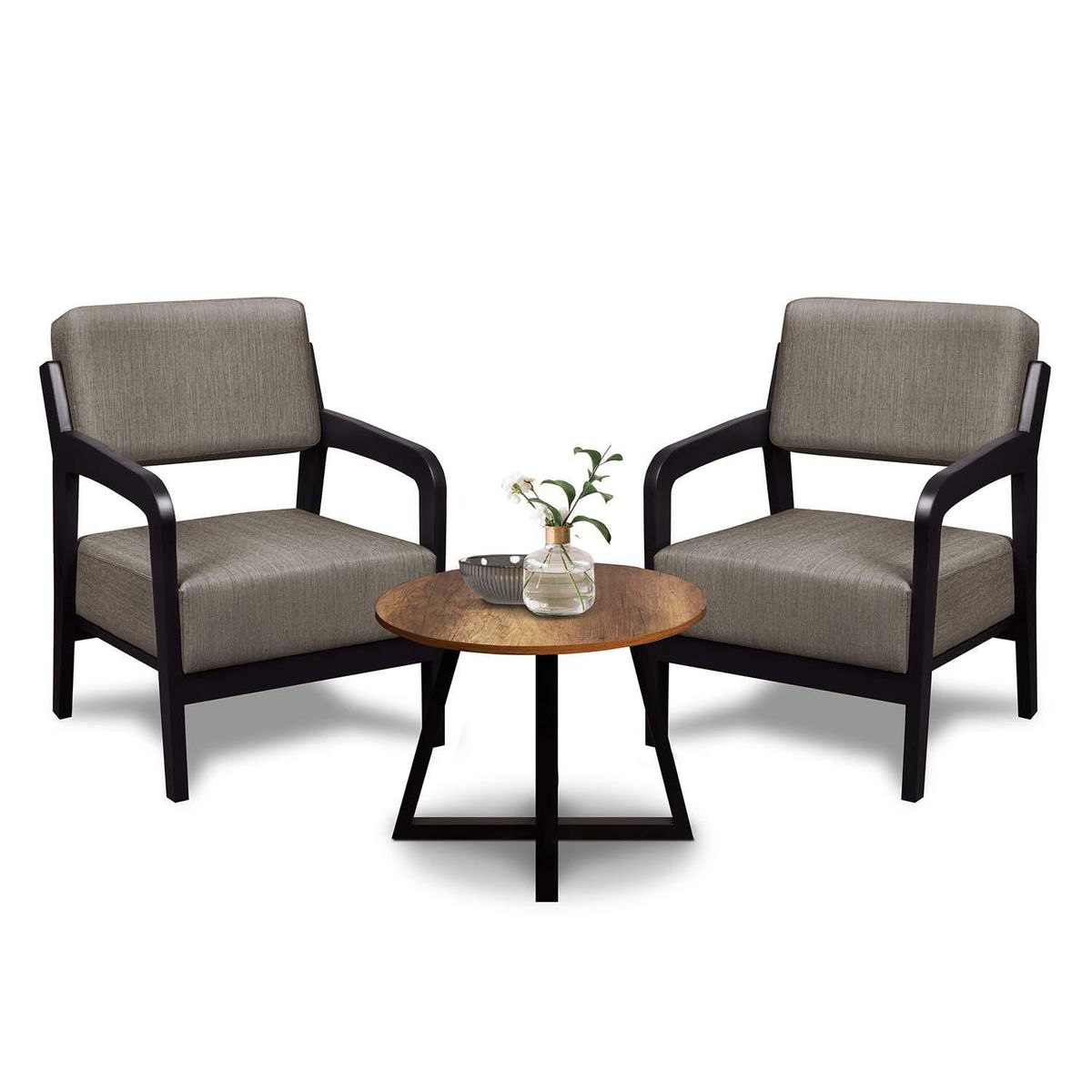 FORLI - Set 02 Butacas + 01 Mesa de Centro Circular