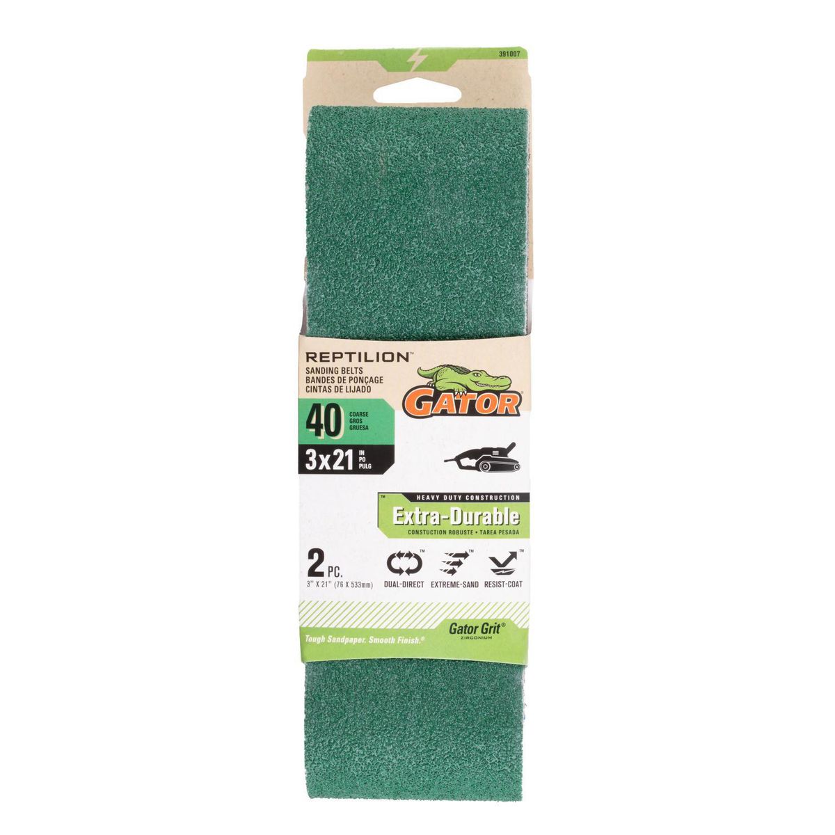 RUST OLEUM - Set 2 Lijas de Banda Premium Grano 40 3"x21" Gator Reptilion
