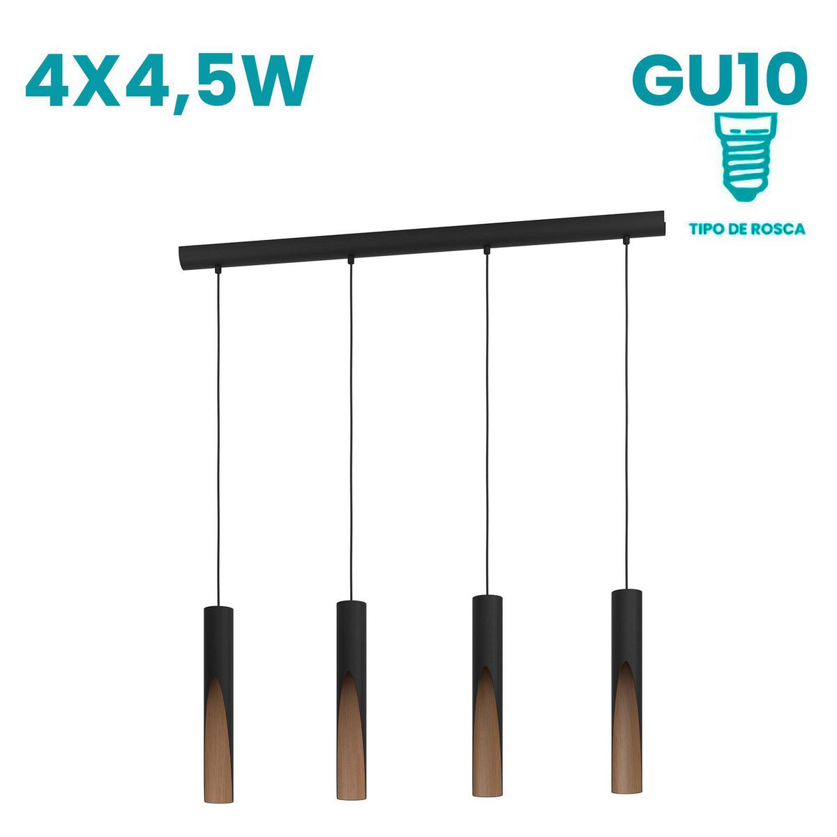 EGLO - Lámpara Colgante Barbotto 4L