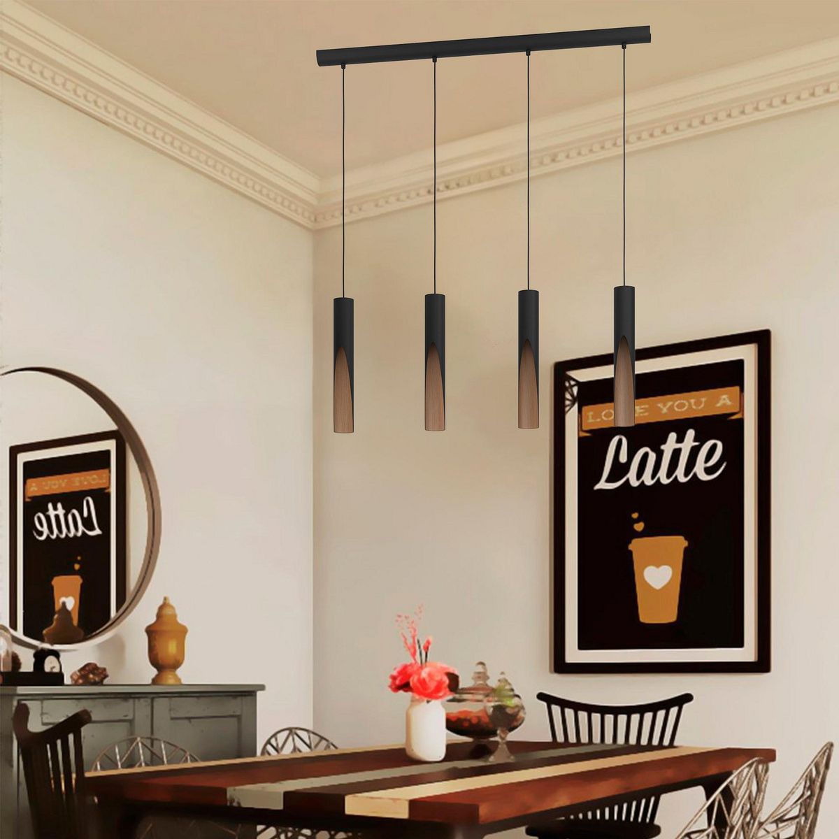 EGLO - Lámpara Colgante Barbotto 4L