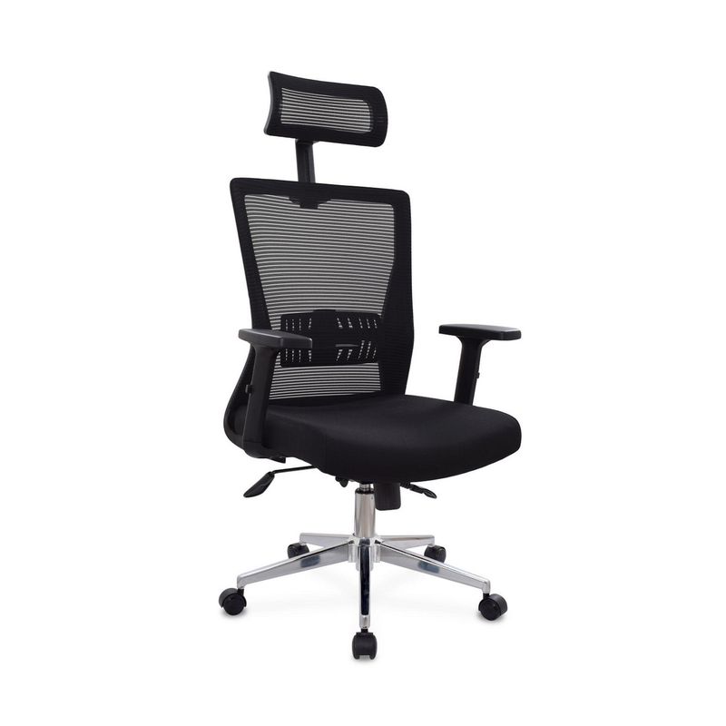 BONNO - Silla de Escritorio Ken Con Cabecero Negro Bonno