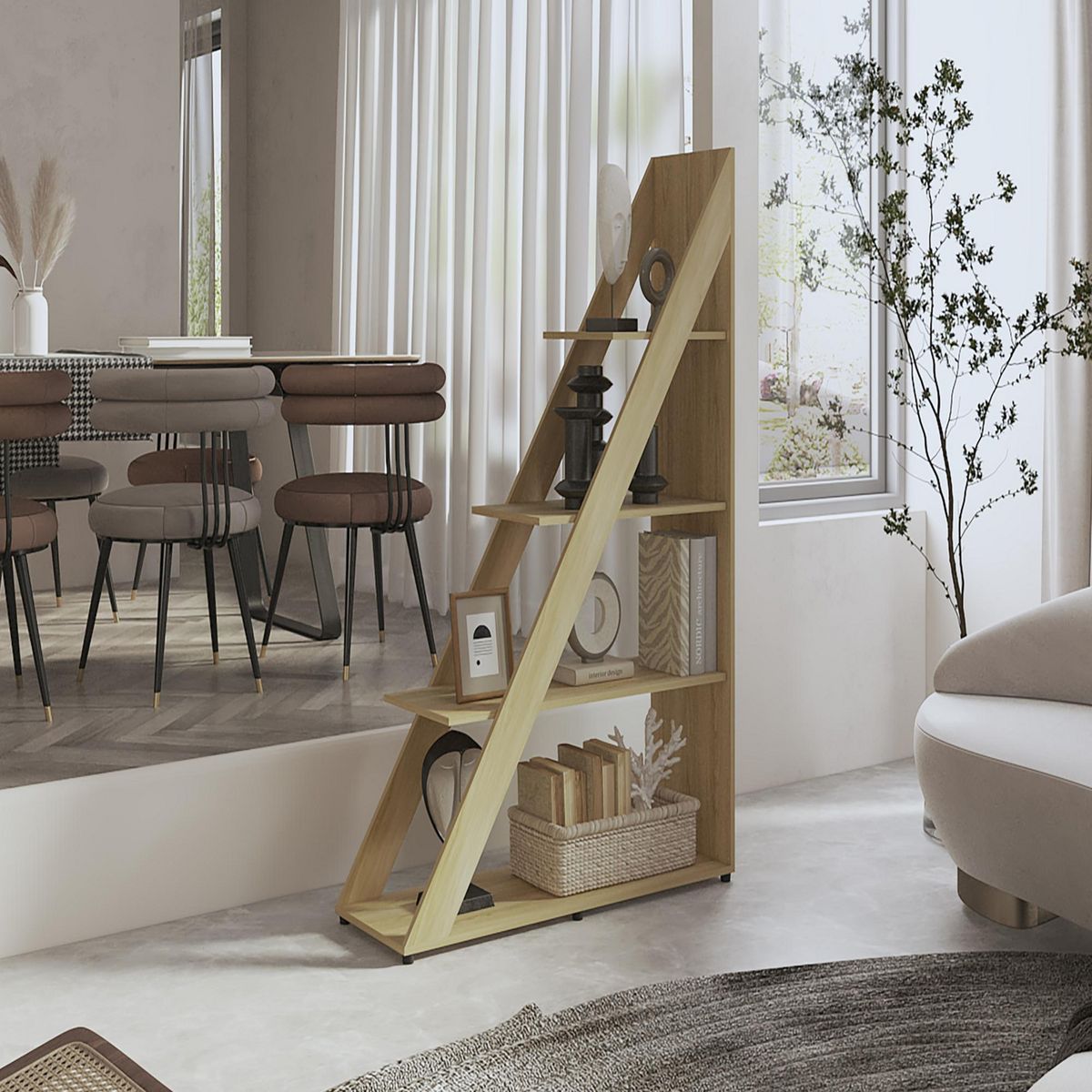 TUHOME - Librero Diagonal Lorain-Fresno