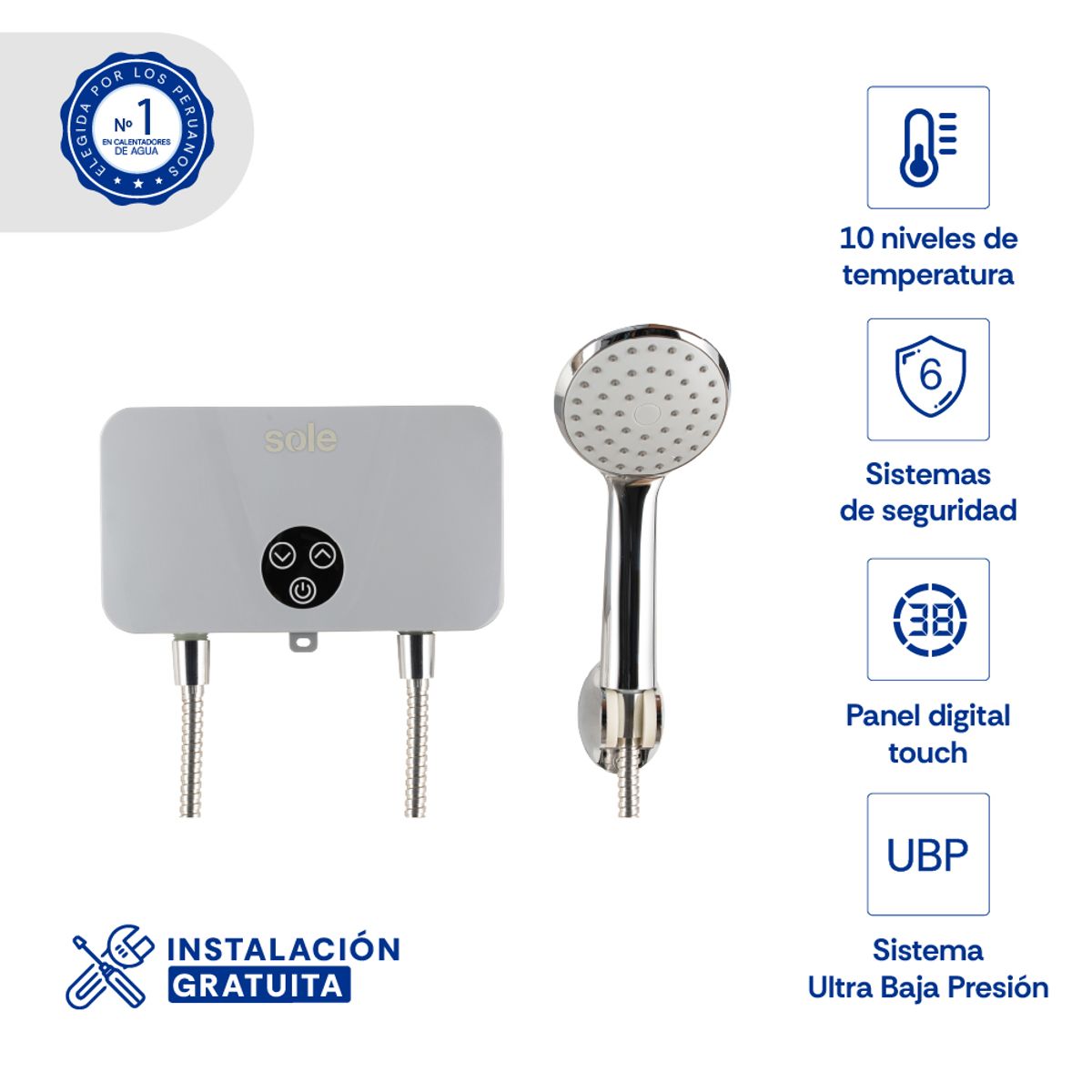 Rapiducha Eléctrica Sole Super Pro 5500W con Accesorios, marca Sole - Foto Principal