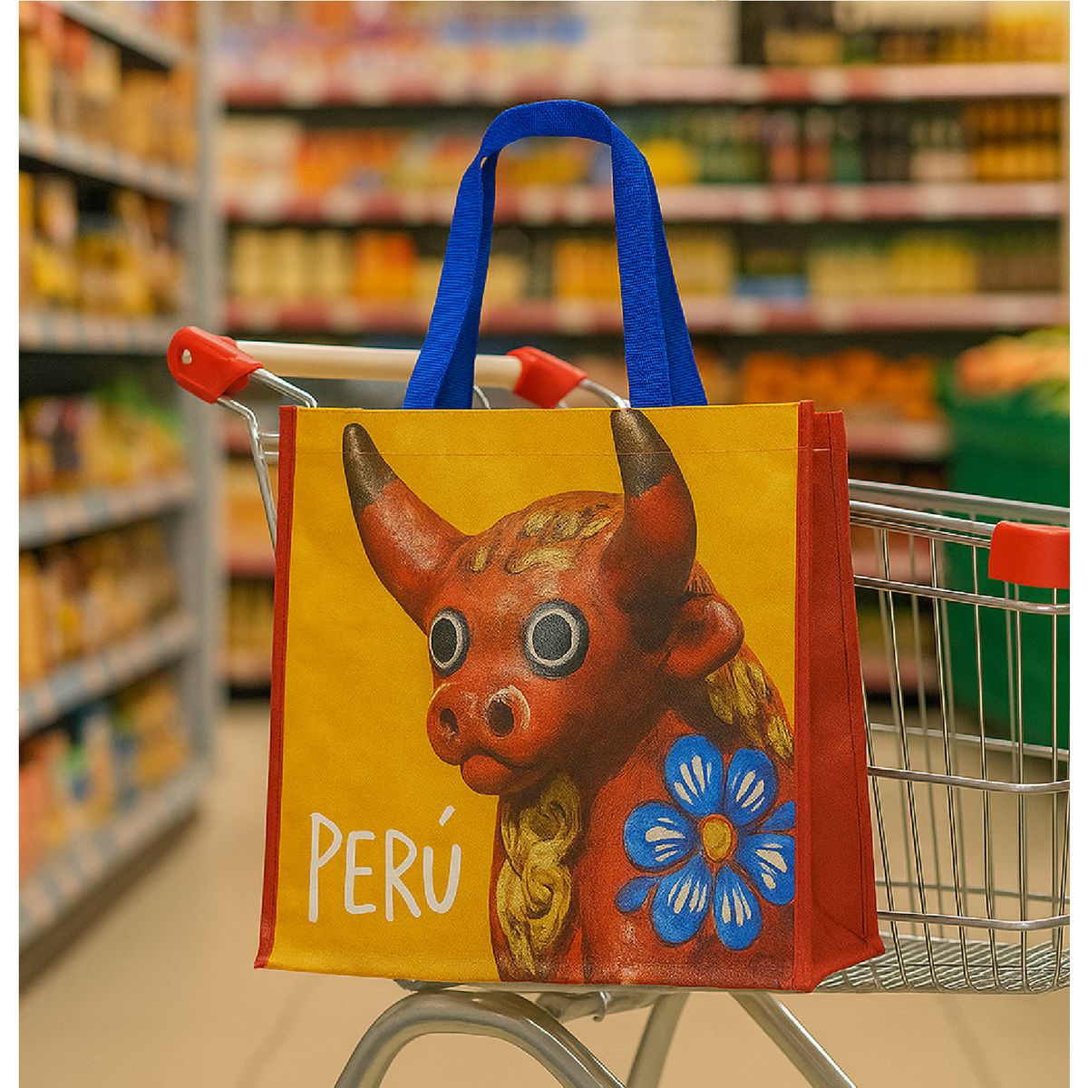 UNIBAG - Bolsa Reutilizable Laminada Toro de Pucara