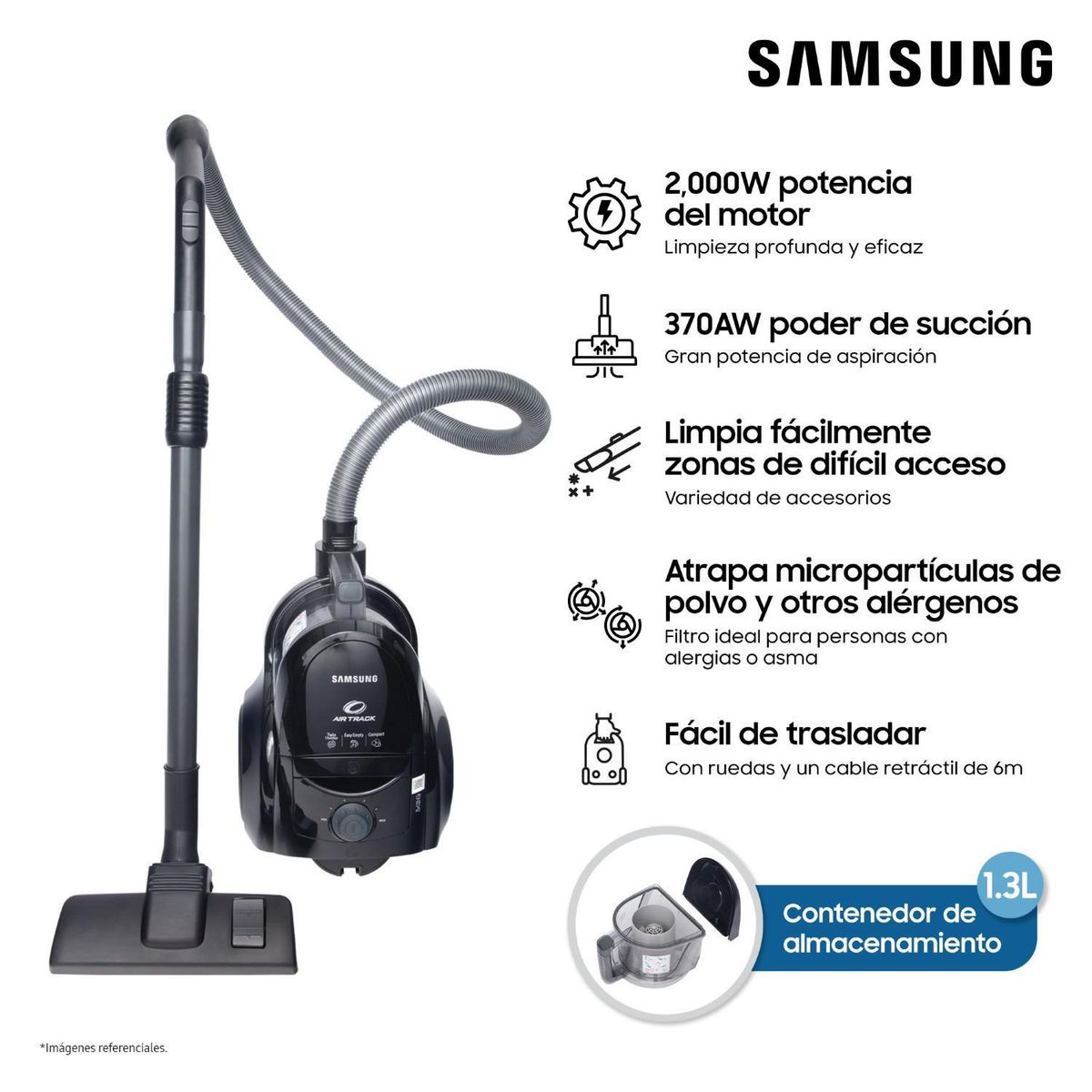 SAMSUNG - Aspiradora de Arrastre 2000W VCC4580V3K/XZS