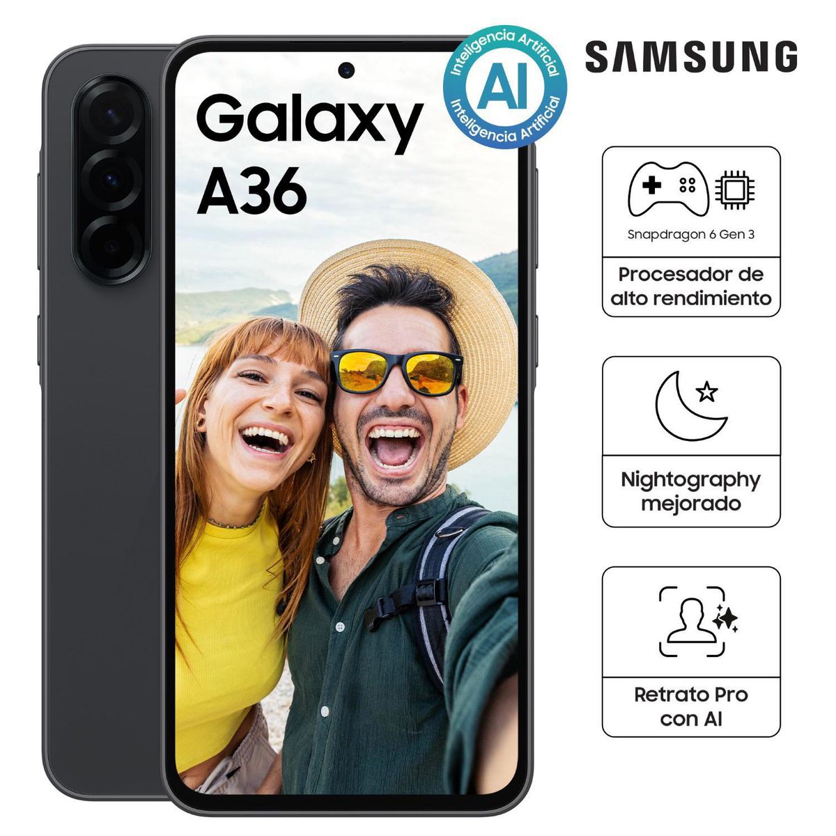 SAMSUNG - Galaxy A36 5G Black 128GB